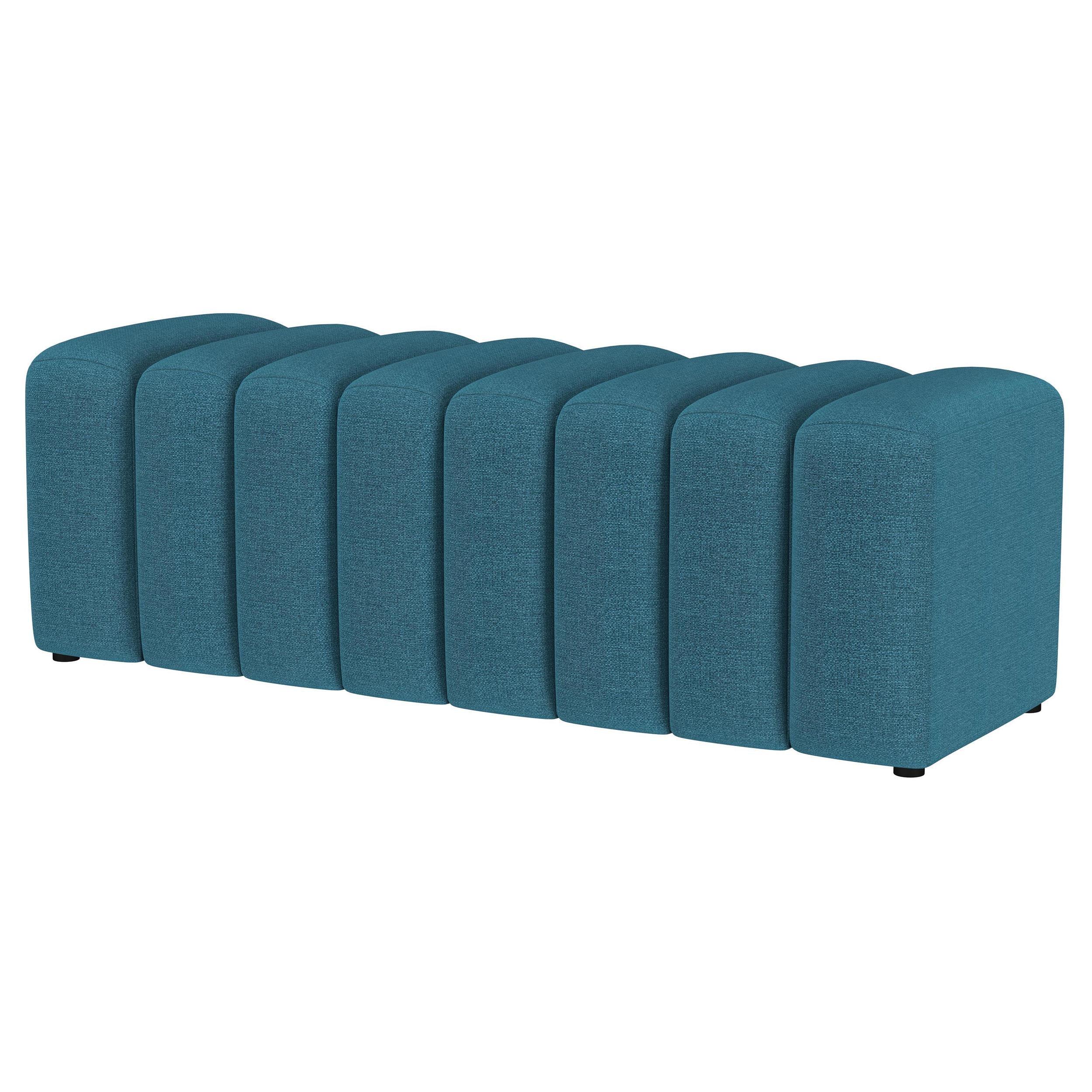 Coaster Furniture Summer 910293 Fabric Upholstered Tufted Accent Bench - Peacock Blue - Image 3