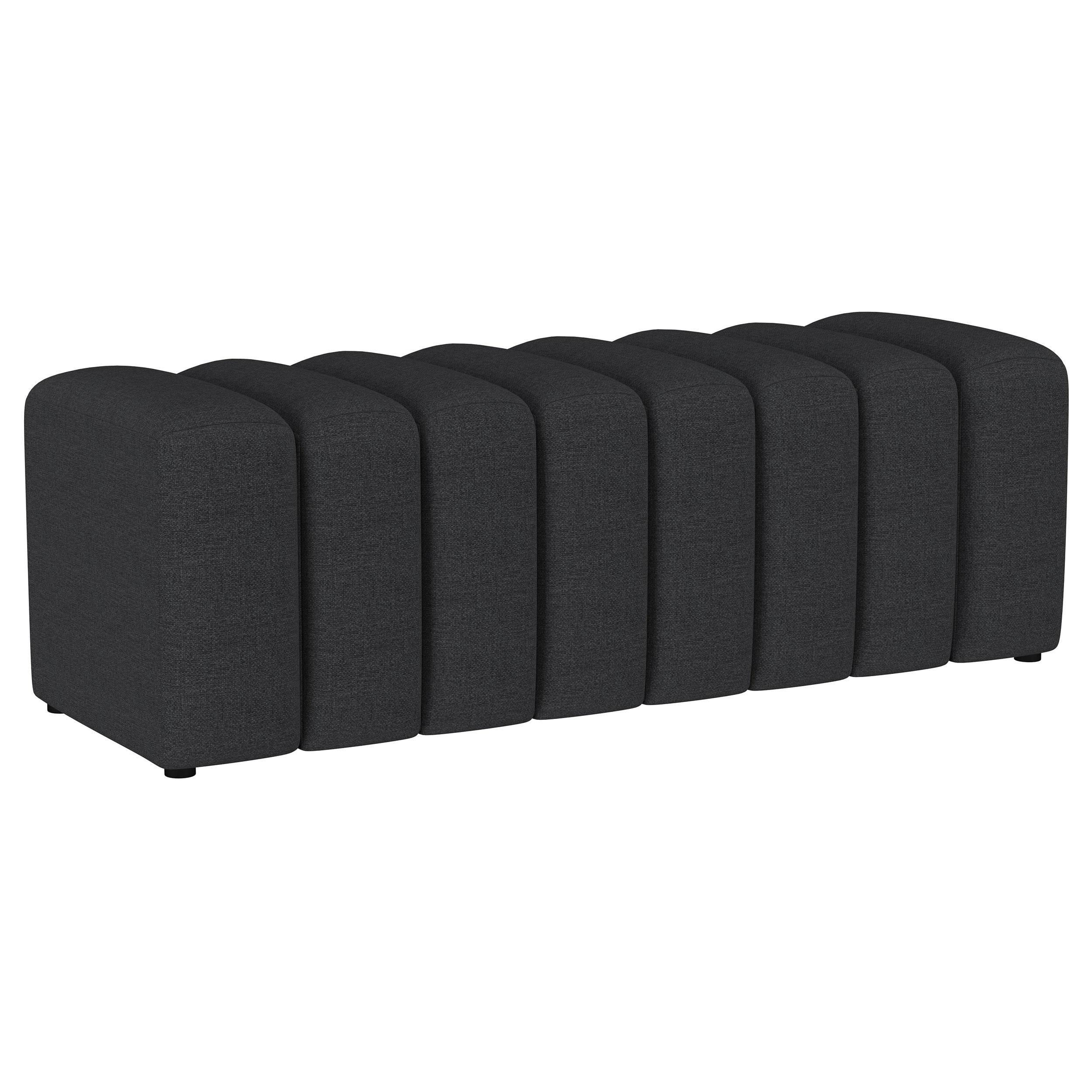 Coaster Furniture Summer 910294 Fabric Upholstered Tufted Accent Bench – Charcoal