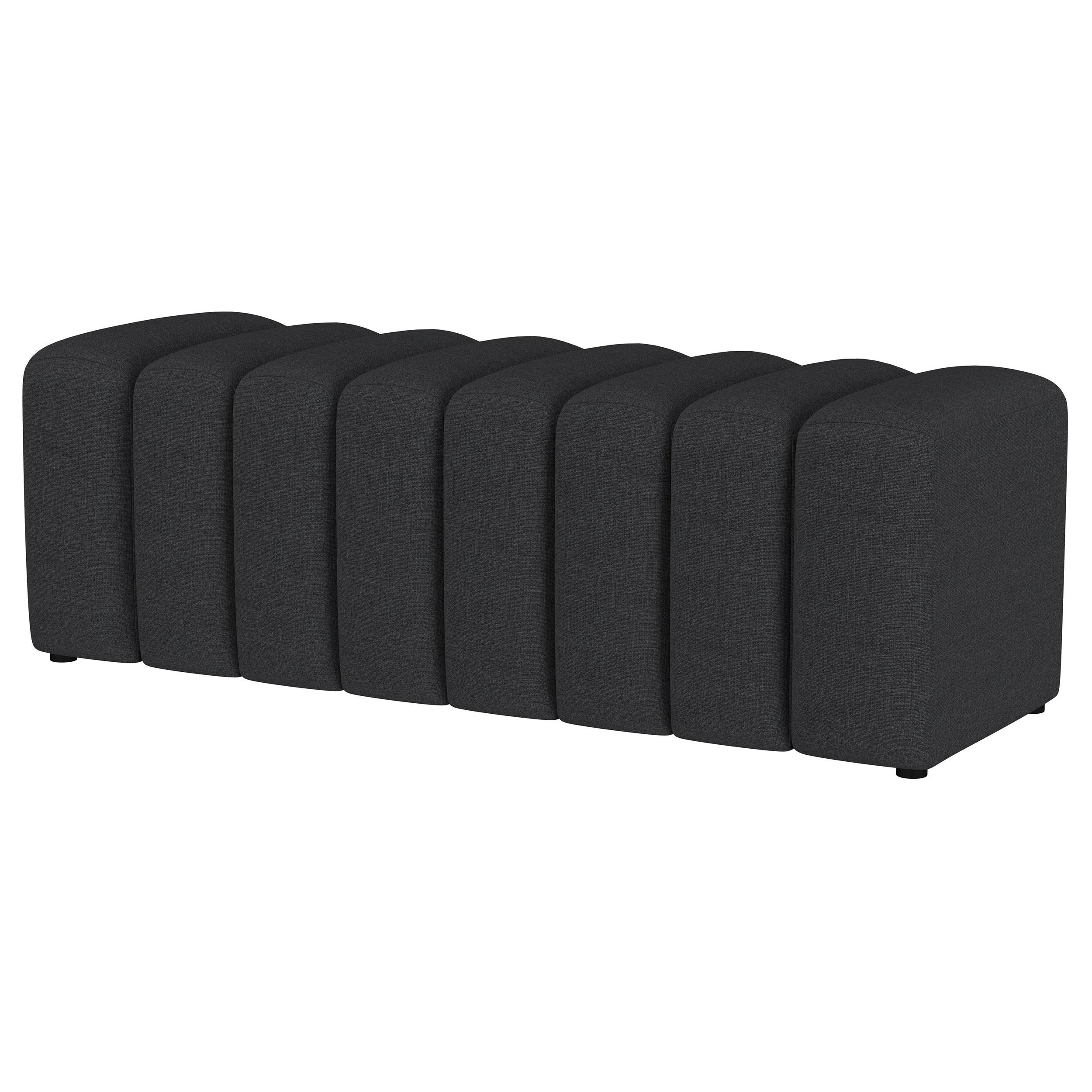 Coaster Furniture Summer 910294 Fabric Upholstered Tufted Accent Bench - Charcoal - Image 3