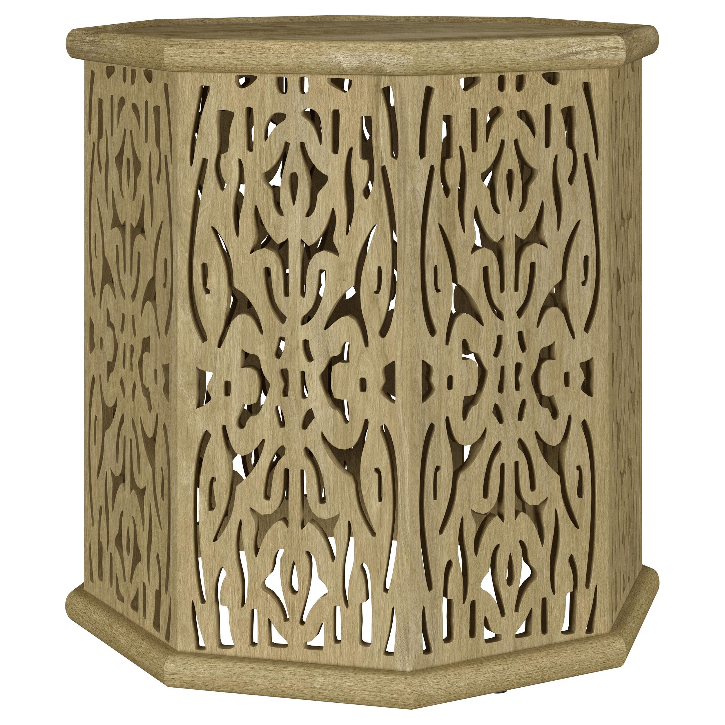 Coaster Furniture Torres 931148 Octagonal Solid Mango Wood Side Table - Natural Brown - Image 1