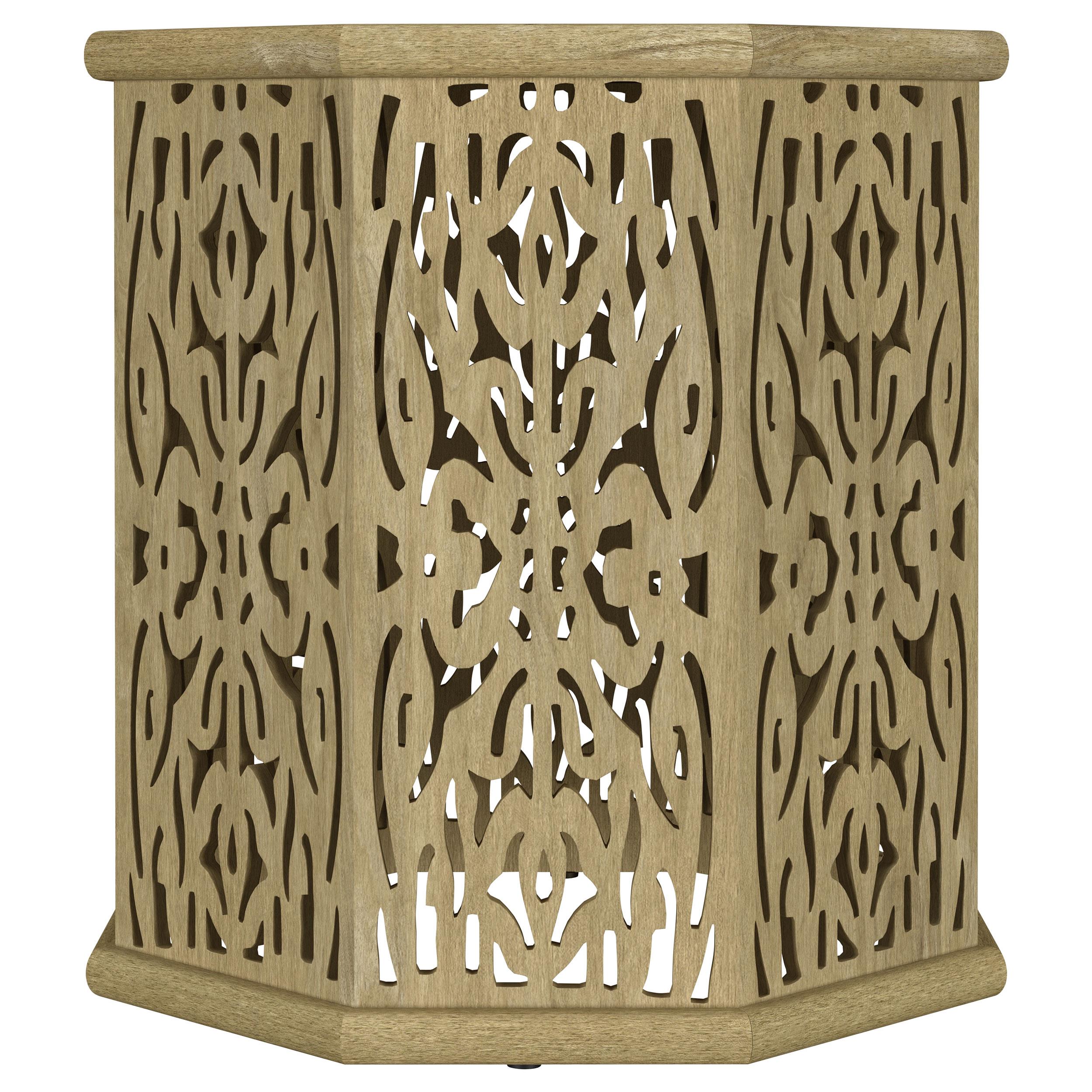 Coaster Furniture Torres 931148 Octagonal Solid Mango Wood Side Table - Natural Brown - Image 2