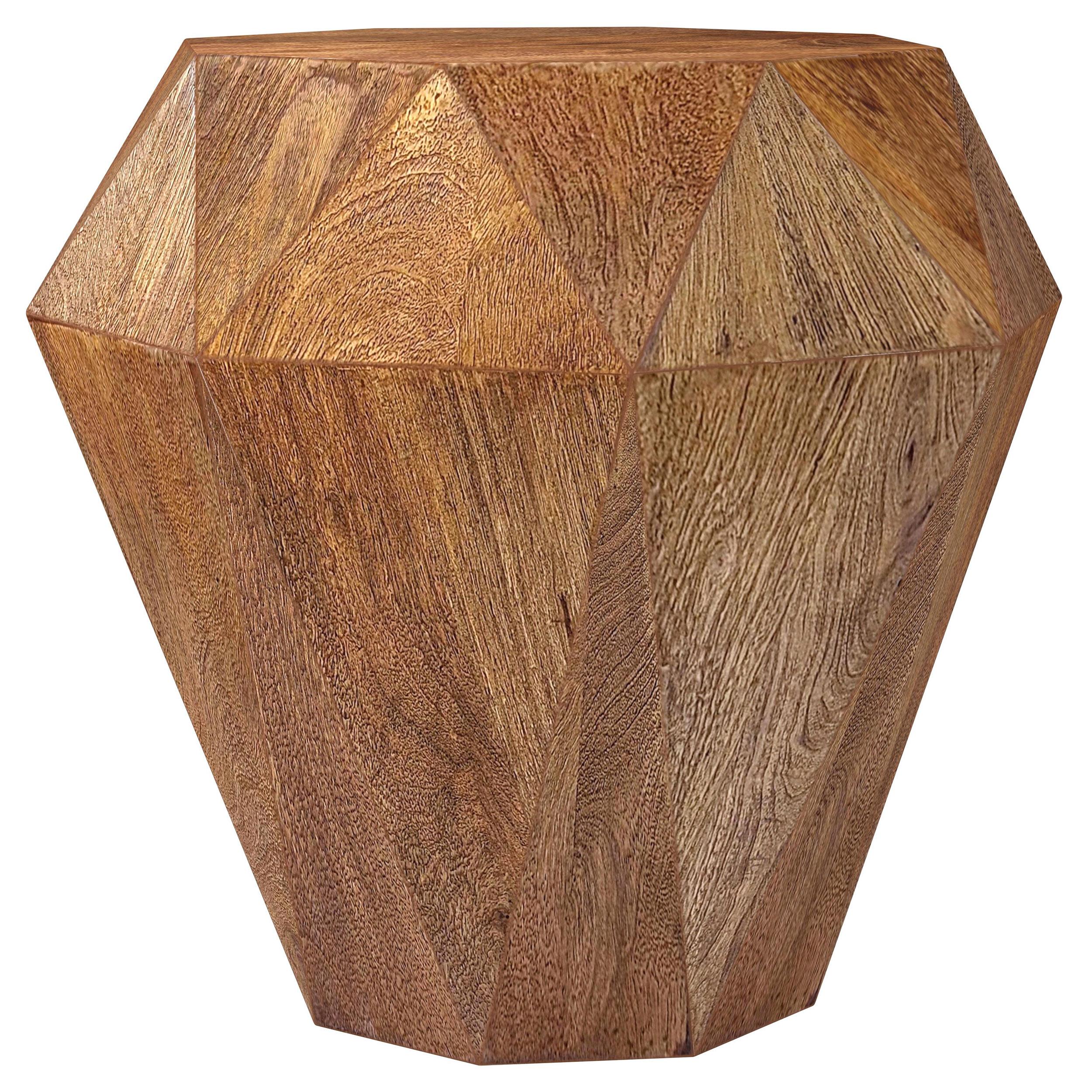 Coaster Furniture Jacinto 931158 Octagonal Solid Mango Wood Side Table - Natural Brown - Image 1