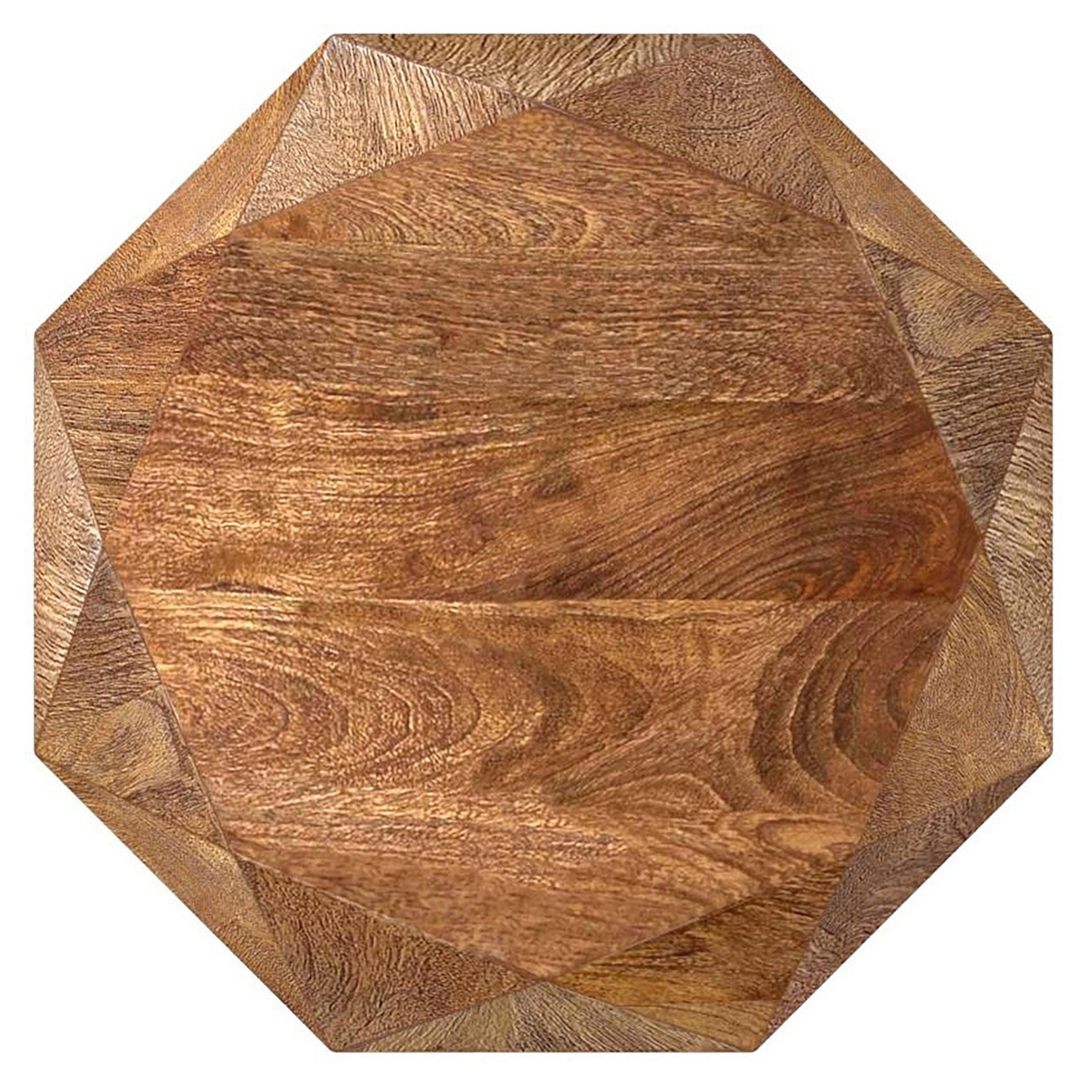 Coaster Furniture Jacinto 931158 Octagonal Solid Mango Wood Side Table - Natural Brown - Image 2