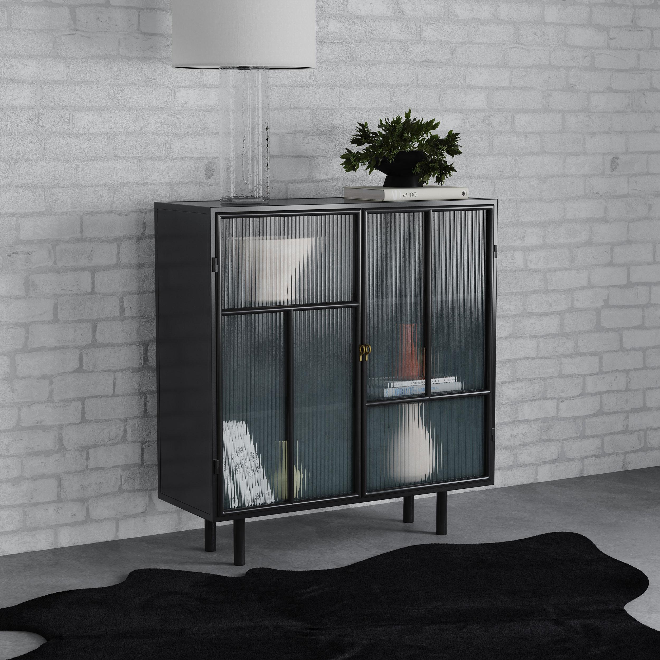 Coaster Furniture Dalia 950385 2-door Accent Storage Cabinet with Shelving - Black - Image 2