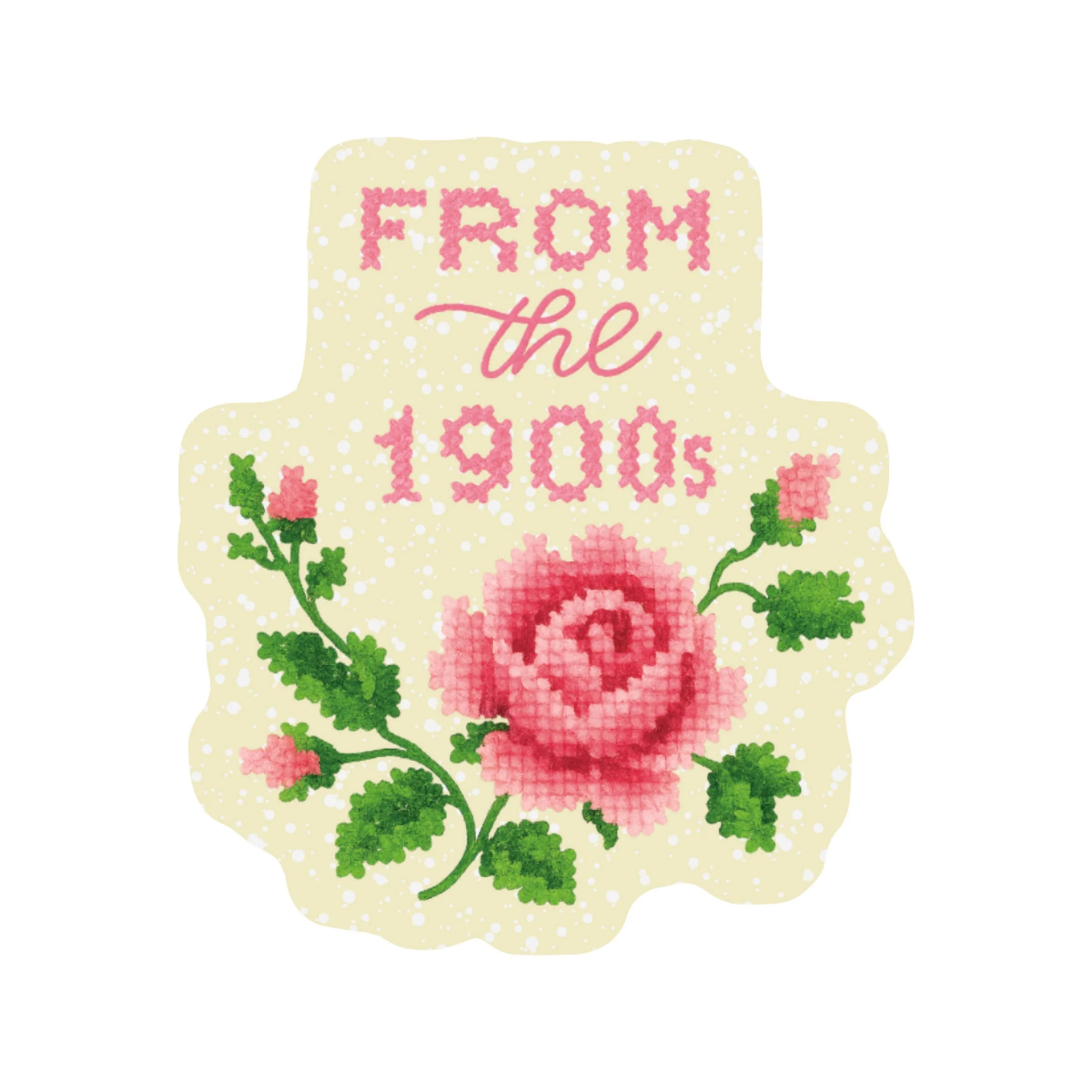 Funny Clever 1900 Cross Stitch High Quality Vinyl Sticker