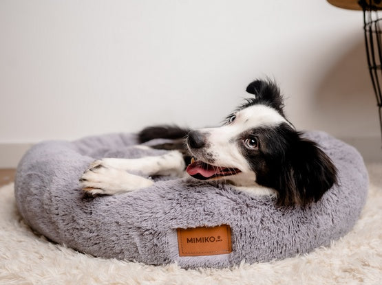 MIMIKO Pets Legowisko Shaggy okrągłe XL 75cm szare - Image 2