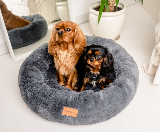 MIMIKO Pets Legowisko Shaggy okrągłe XL 75cm grafitowe - Image 2