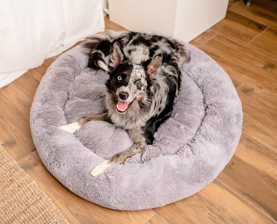MIMIKO Pets Legowisko Shaggy okrągłe XXL 100cm szare - Image 2