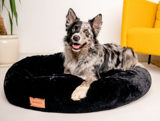 MIMIKO Pets Legowisko Shaggy okrągłe XXL 100cm czarne - Image 2