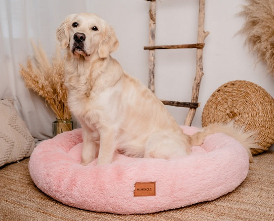MIMIKO Pets Legowisko Shaggy okrągłe XXL 100cm różowe - Image 2