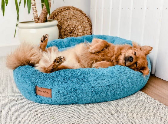 MIMIKO Pets Legowisko Shaggy okrągłe XL 75cm turkusowe - Image 2