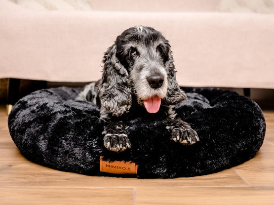 MIMIKO Pets Legowisko Shaggy okrągłe XL 75cm czarne - Image 2