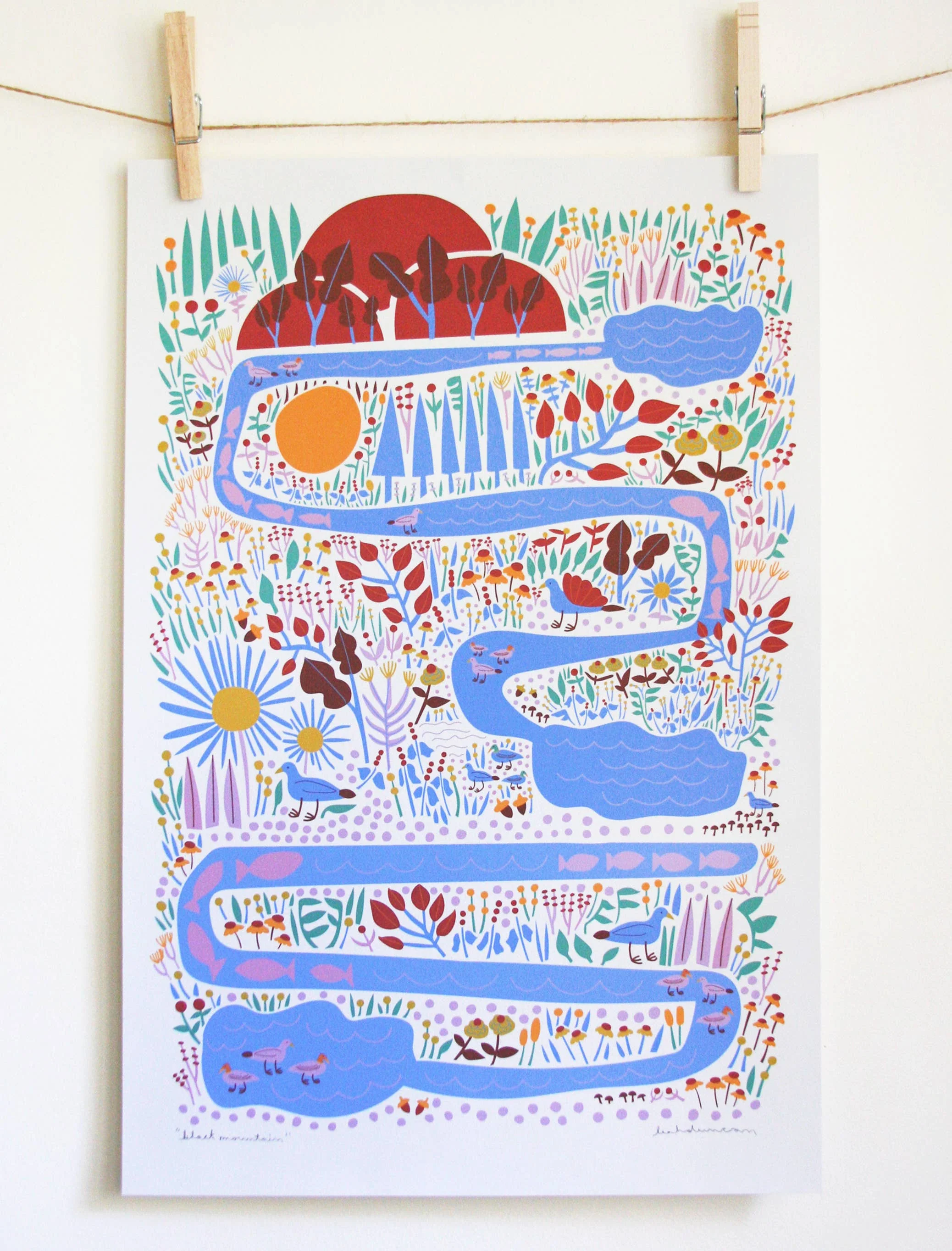 Black Mountain Art Print - Image 1