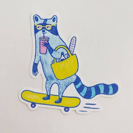 Sticker - farmers market skater raccoon - Image 2