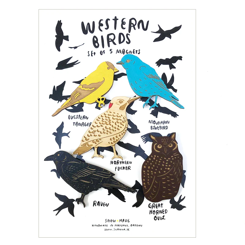 Western Birds – Set of 5 Magnets