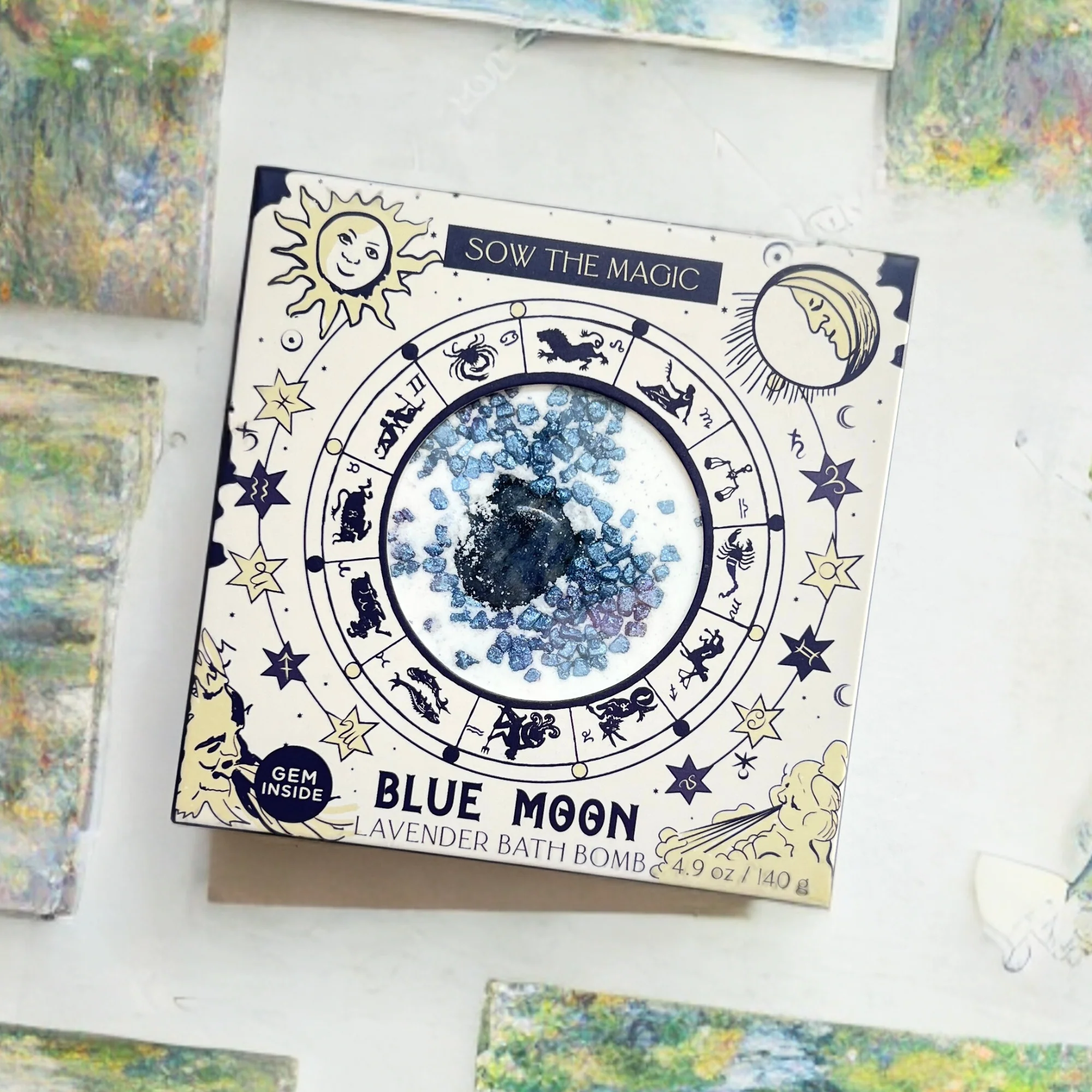 Blue Moon Lavender Bath Bomb with Sodalite - Image 2