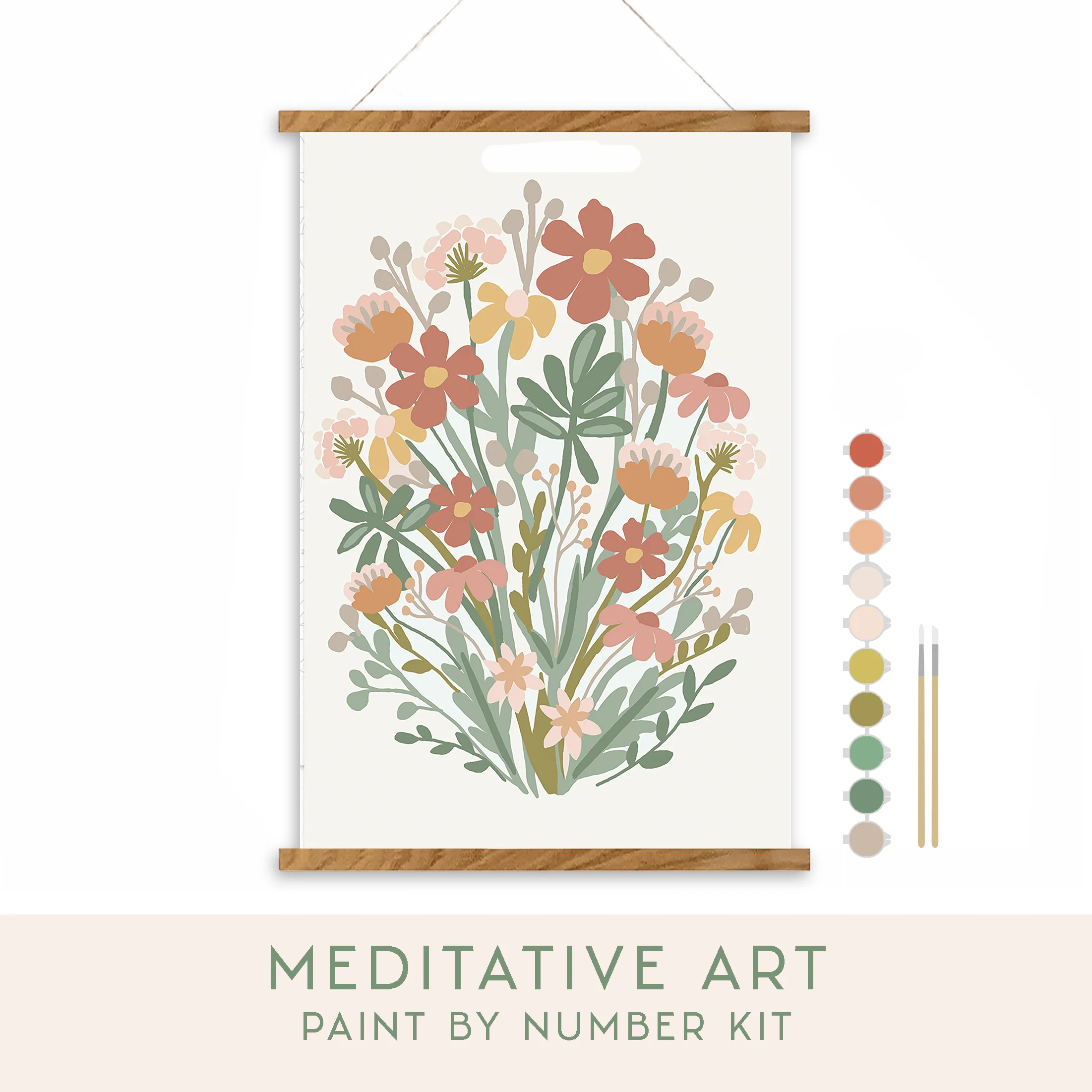 Wildflowers Meditative Art Paint by Number Kit - Image 1