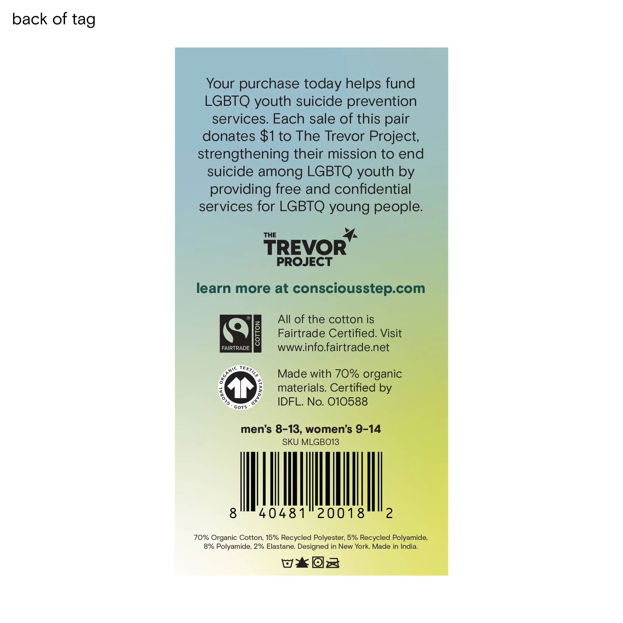 Socks that Save LGBTQ Lives (Beige Pride Flag) - Image 3