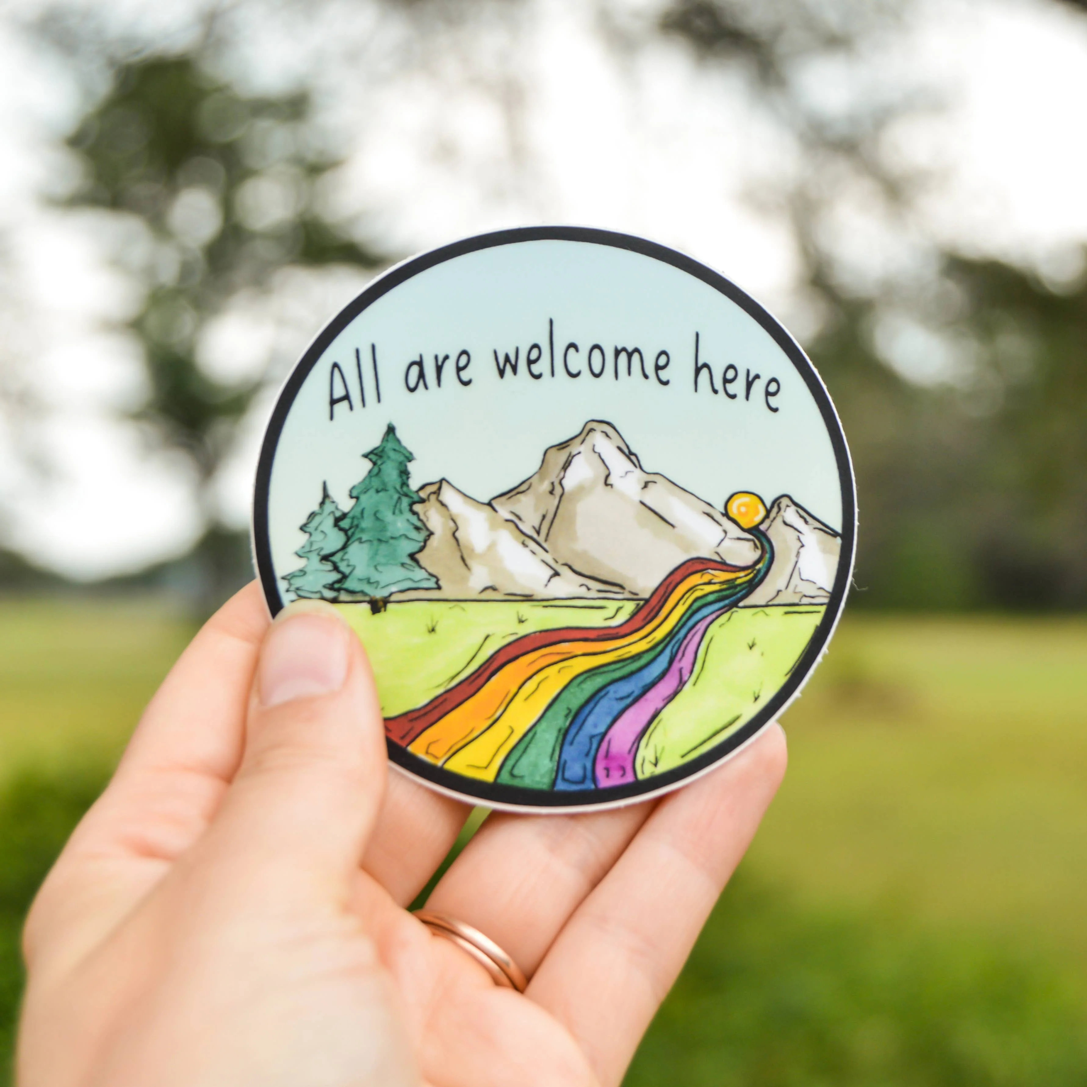 Pride River - All Are Welcome Here Sticker - Image 2