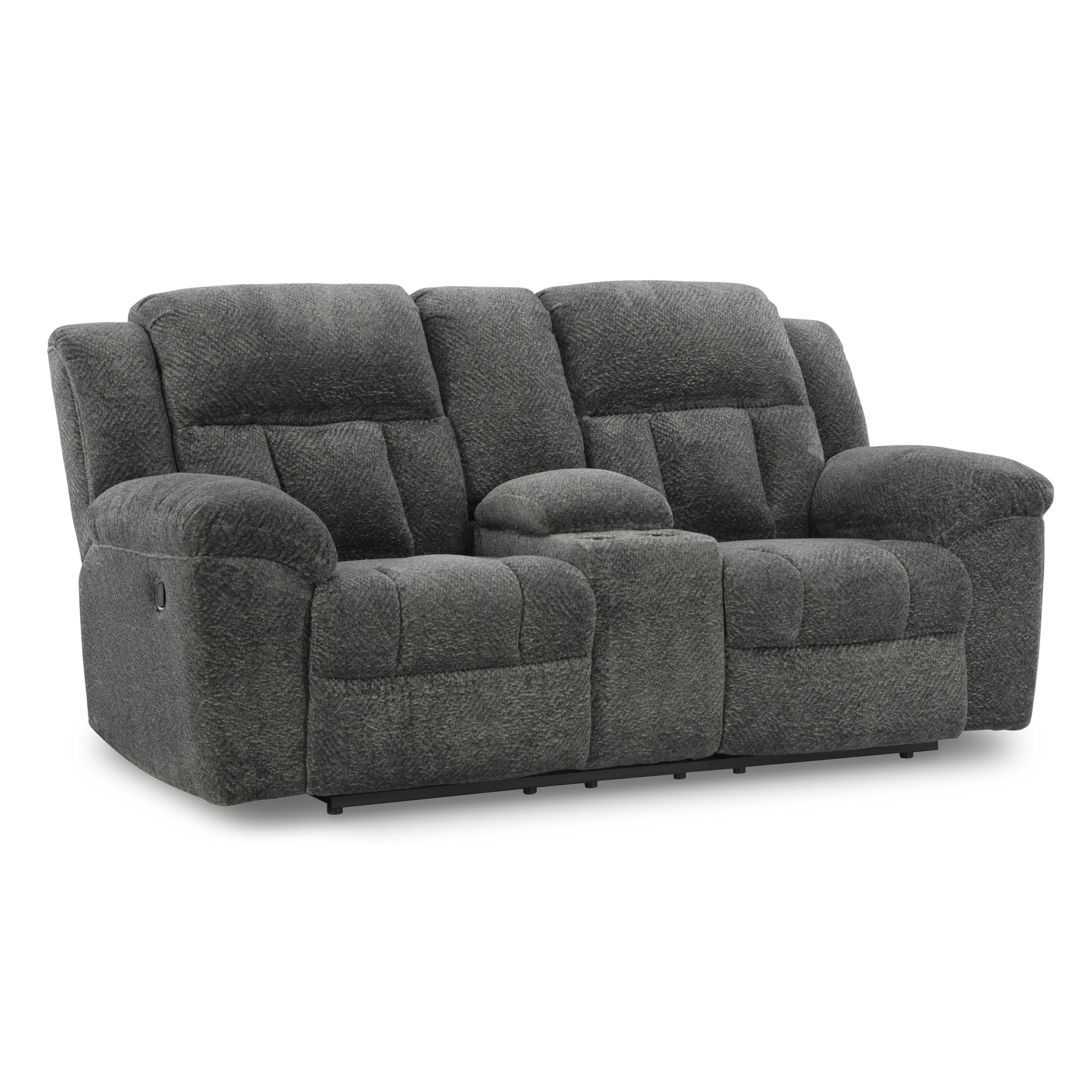 Signature Design by Ashley Frohn 3740694 Double Reclining Loveseat with Console - Image 1