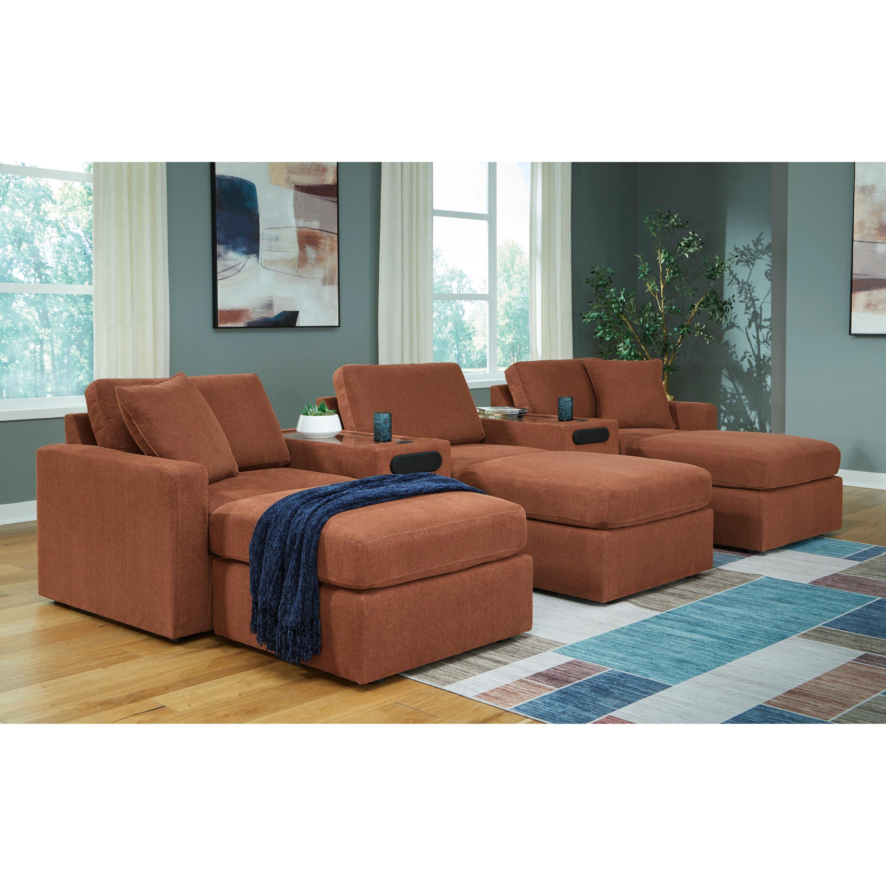 Signature Design by Ashley Modmax 92102S15 5 pc Sectional with Audio System - Image 2