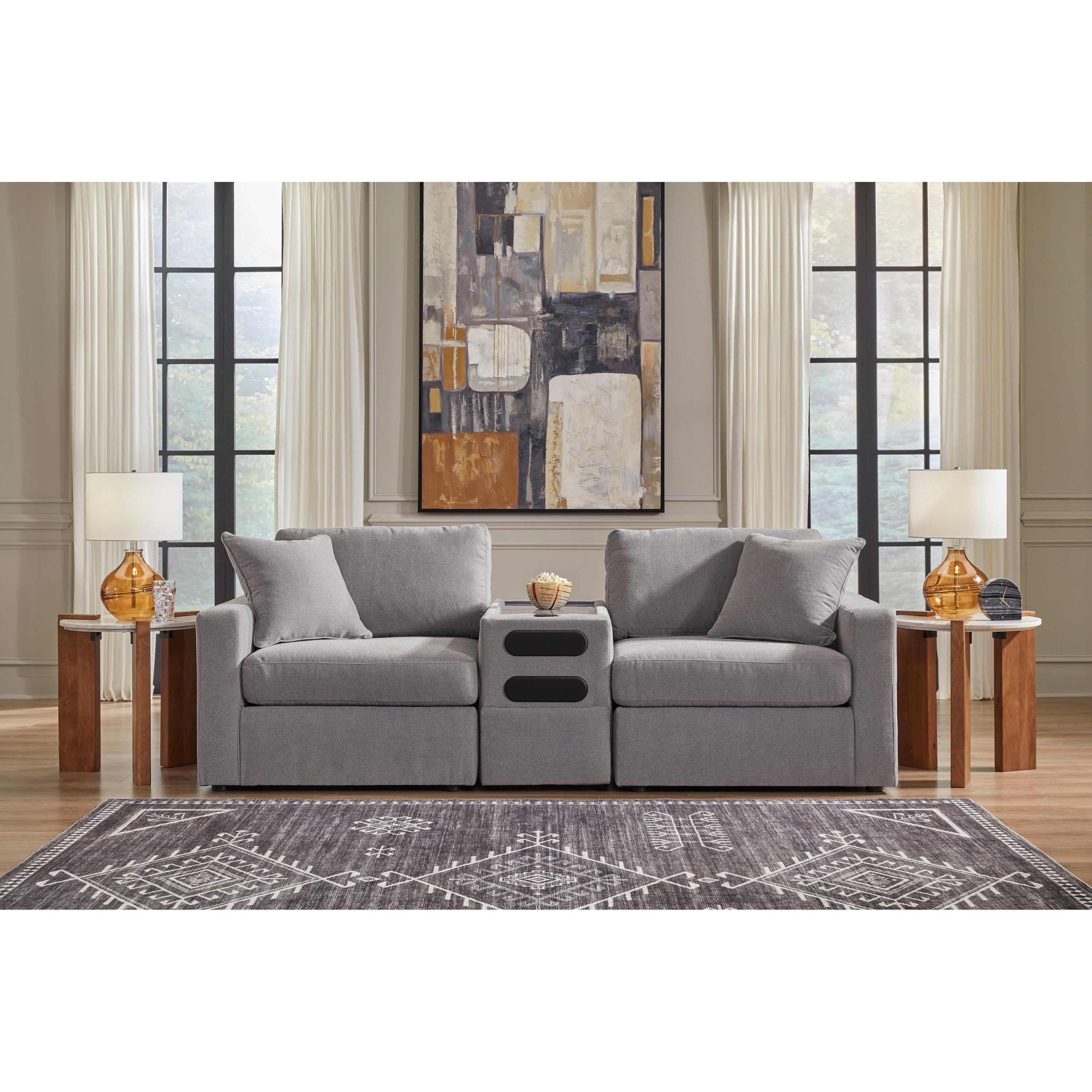 Signature Design by Ashley Modmax 92104S13 3 pc Sectional Loveseat with Audio System - Image 2