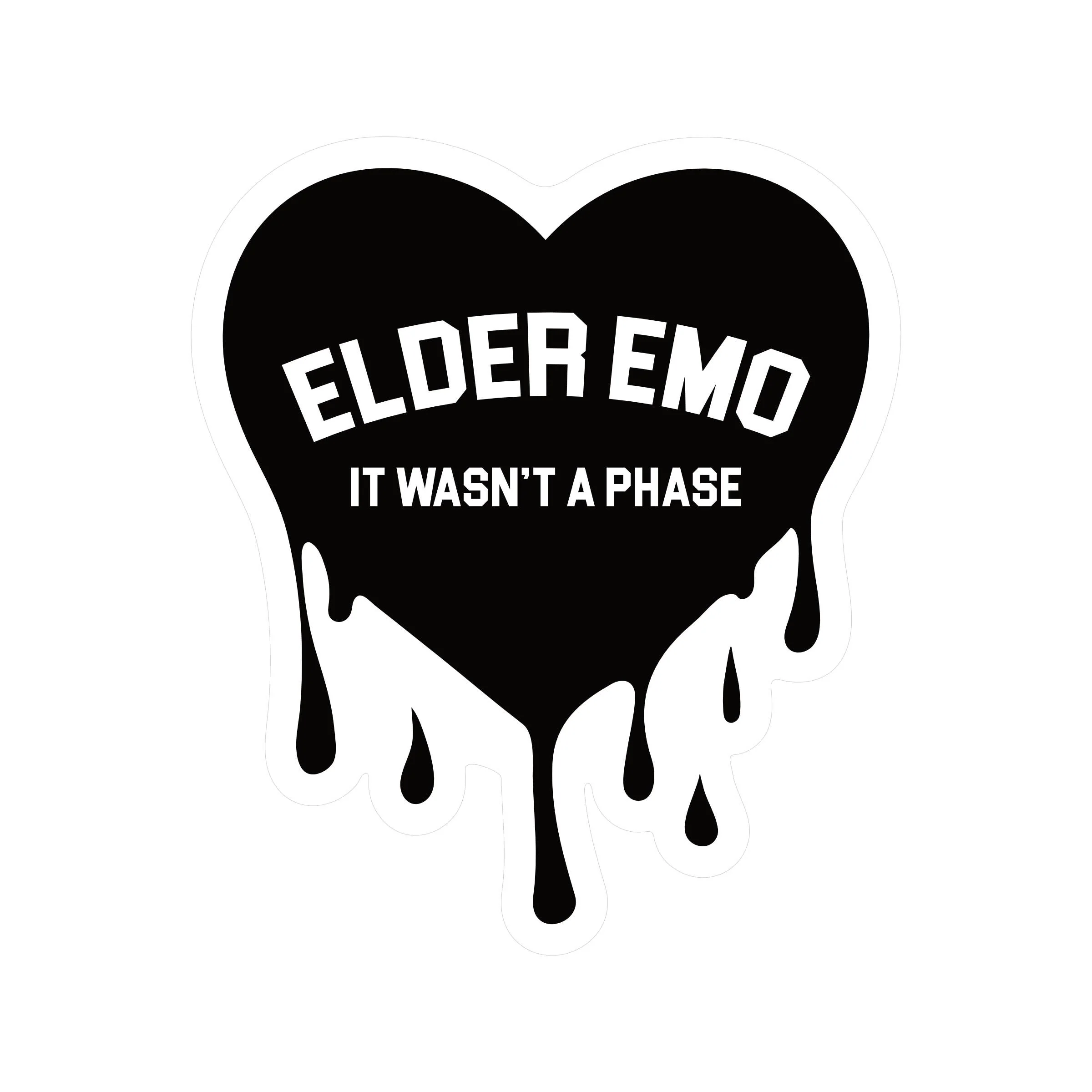 Elder Emo Gen X Millennial Music High Quality  Vinyl Sticker