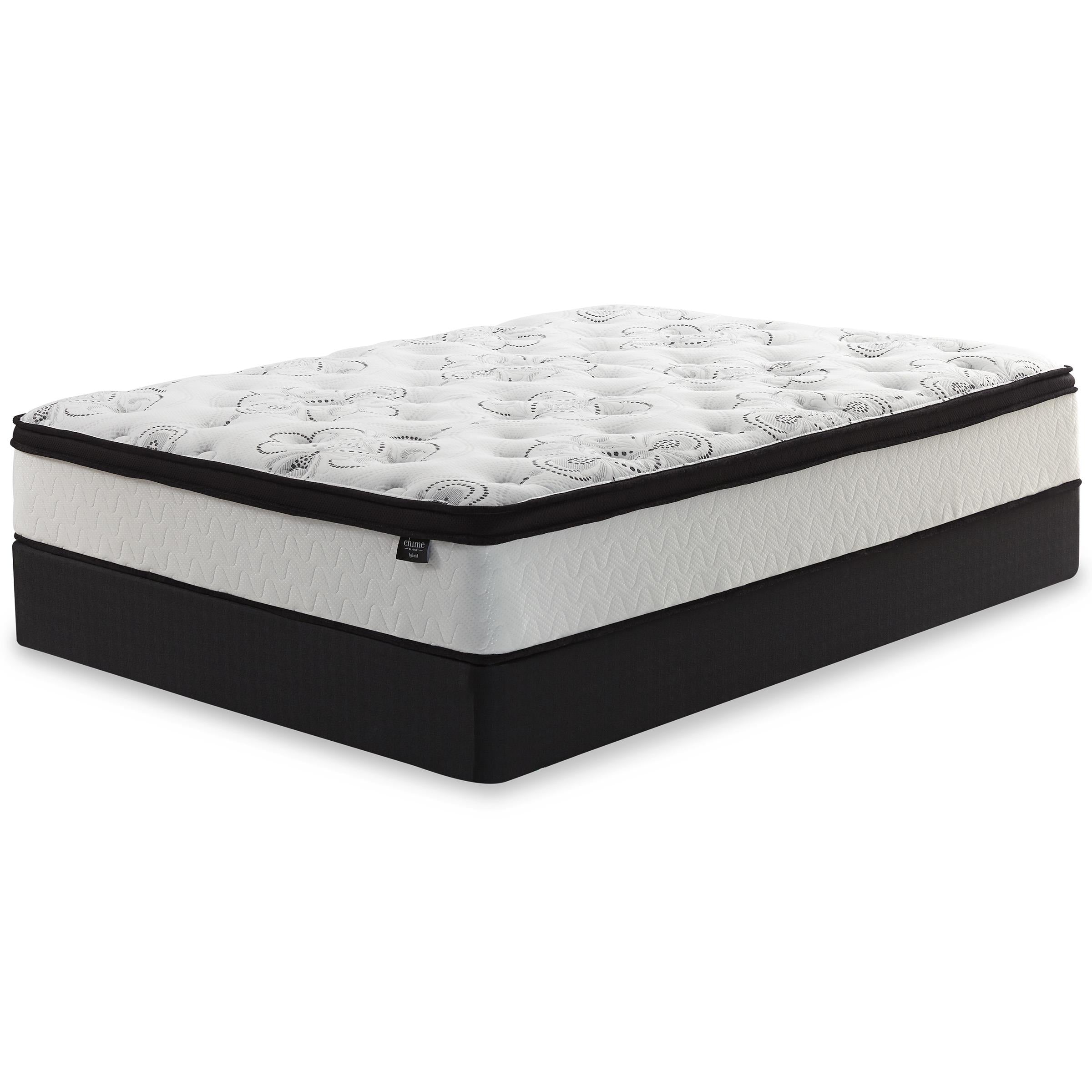 Sierra Sleep Chime 12 Inch Hybrid M697M1 California King Mattress and Foundation Set - Image 1