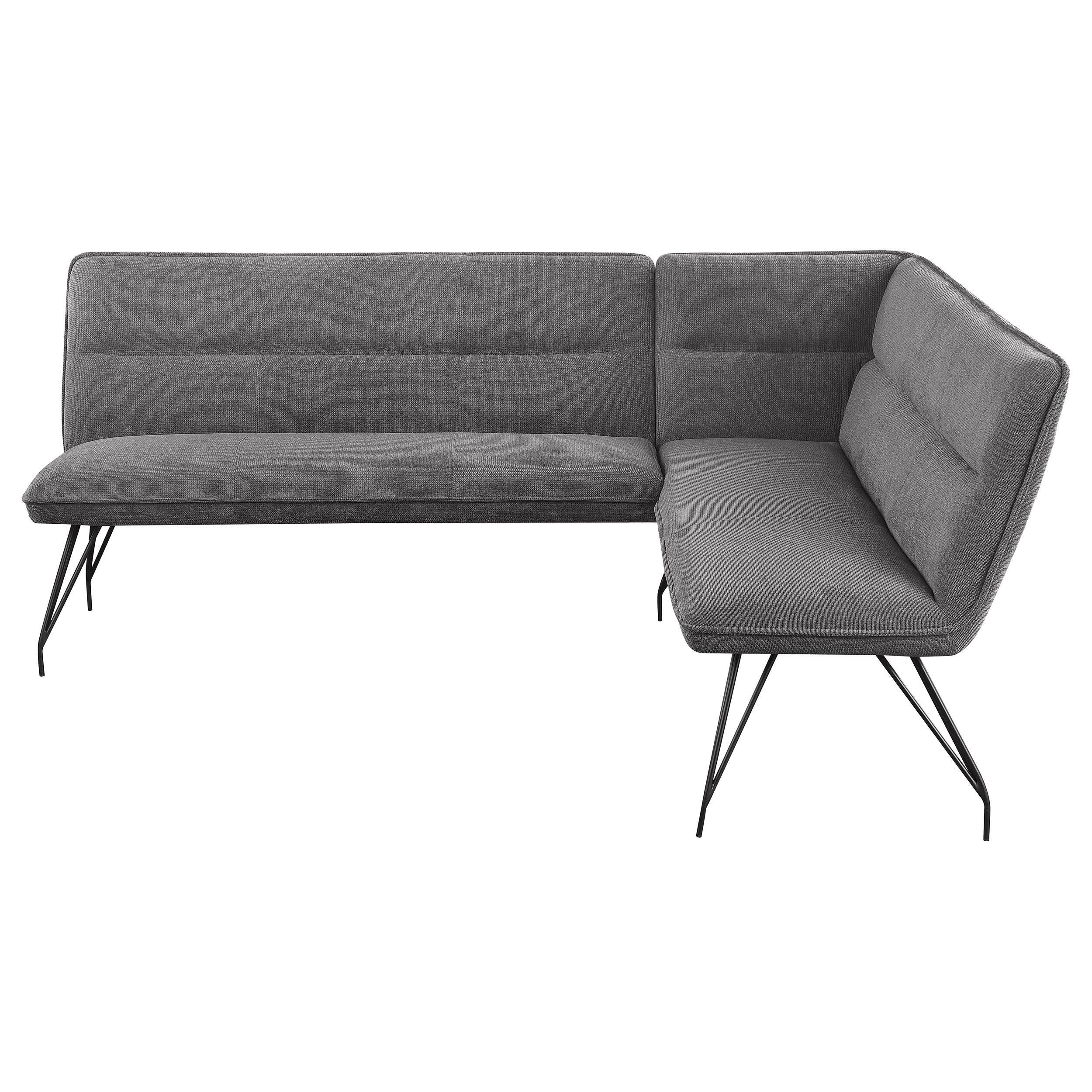 Coaster Furniture Dodson 108486 Fabric Upholstered L-Shaped Nook Dining Bench - Grey - Image 2