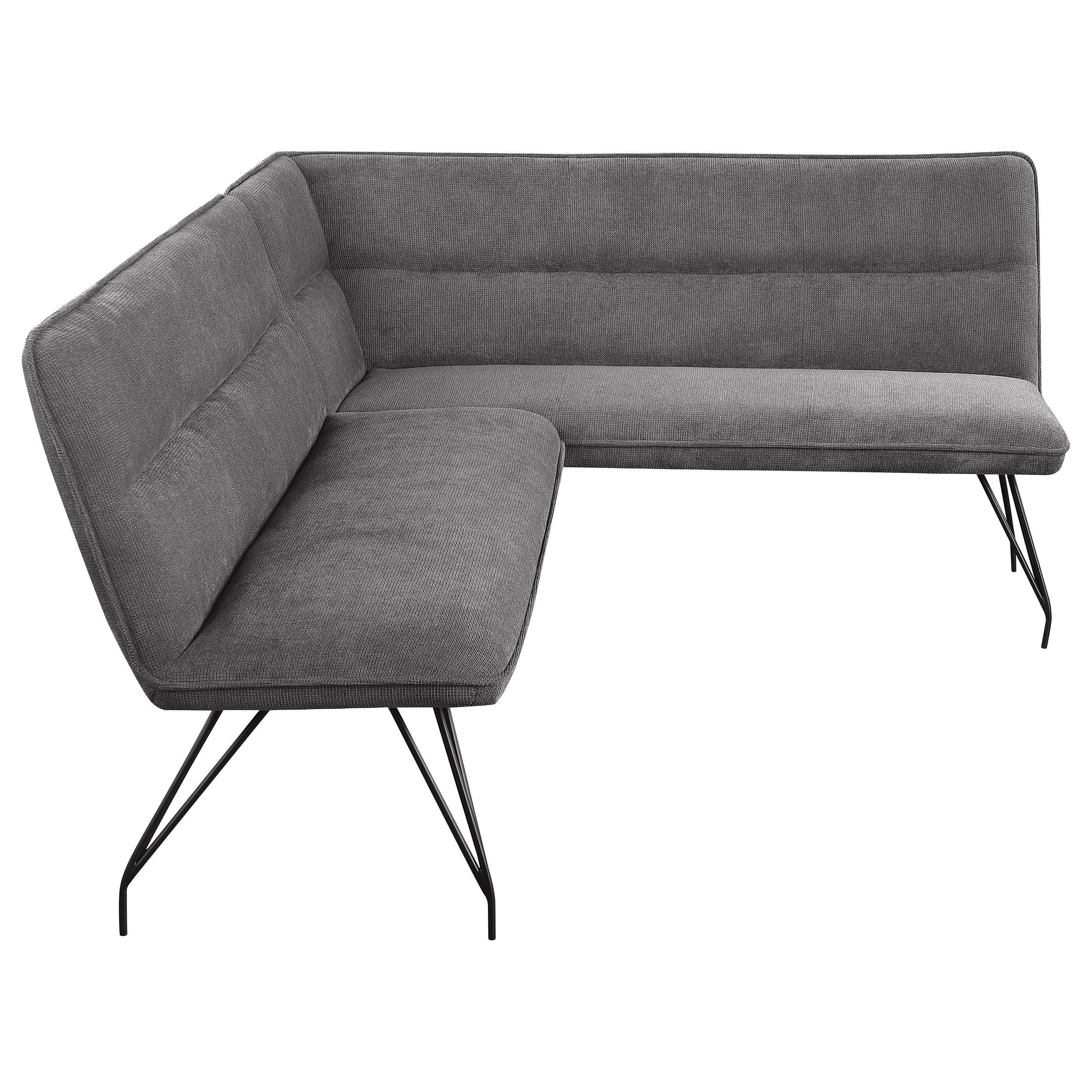 Coaster Furniture Dodson 108486 Fabric Upholstered L-Shaped Nook Dining Bench - Grey - Image 3