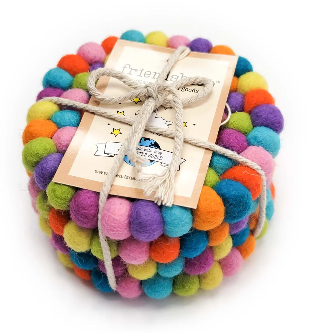 Shiny Happy Eco Coasters and Trivets - Rainbow - Image 1