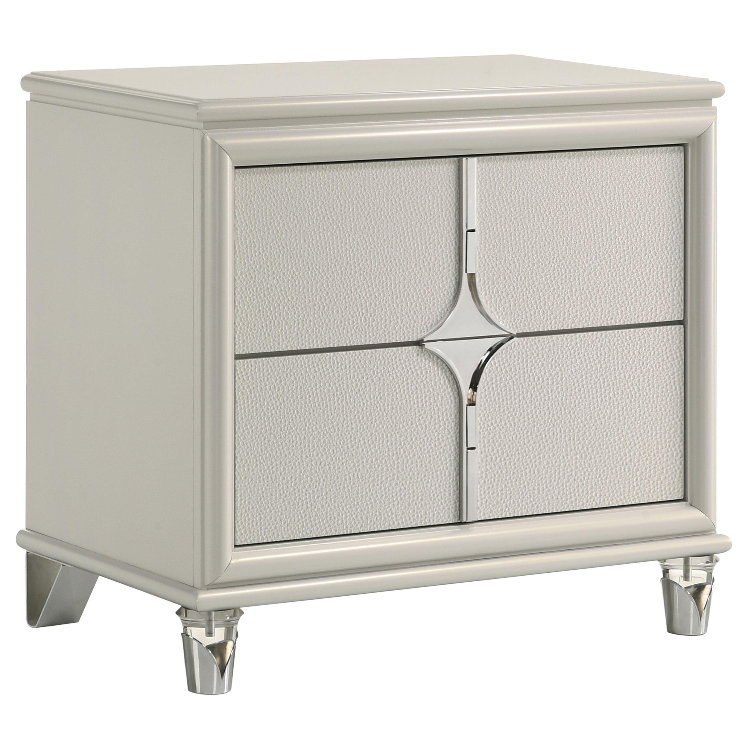 Coaster Furniture Olivia 224952 2-Drawer Nightstand Bedside Table - Pearl White - Image 1