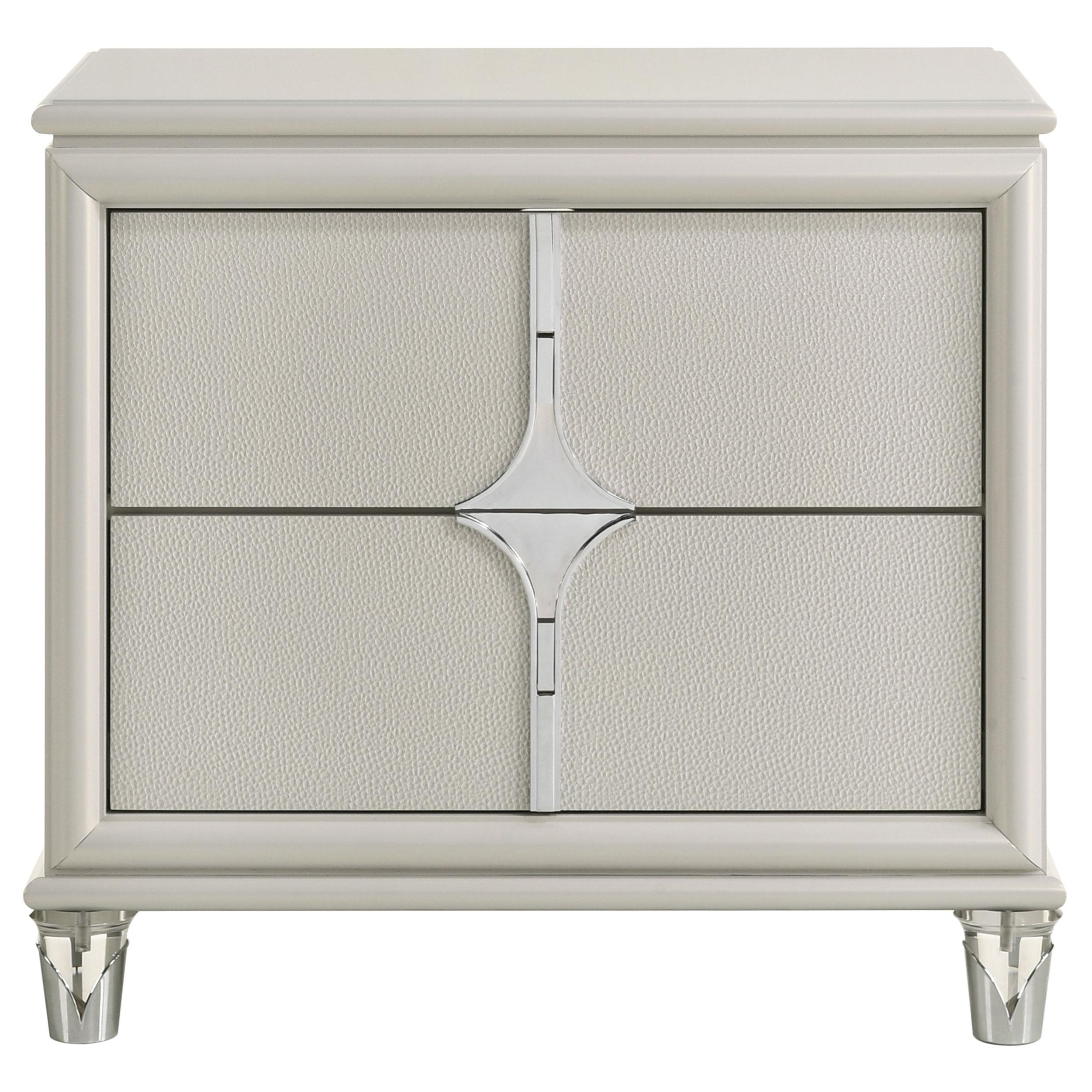 Coaster Furniture Olivia 224952 2-Drawer Nightstand Bedside Table - Pearl White - Image 3