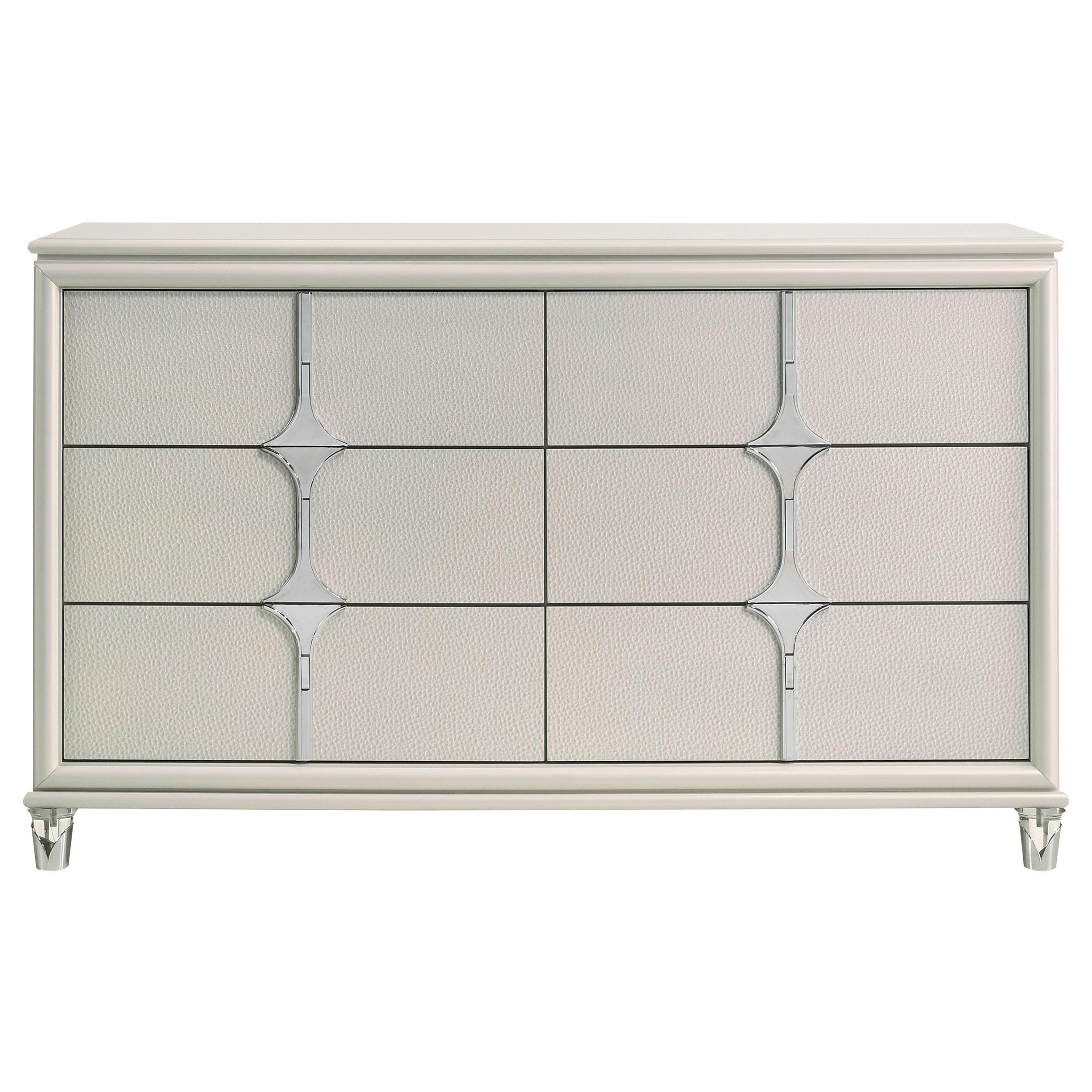 Coaster Furniture Olivia 224953 6-Drawer Dresser Cabinet - Pearl White - Image 3