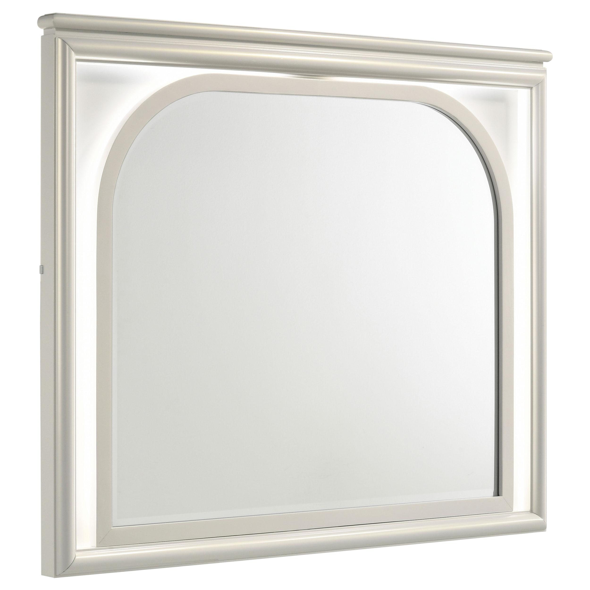 Coaster Furniture Olivia 224954 LED Dresser Mirror - Pearl White - Image 1