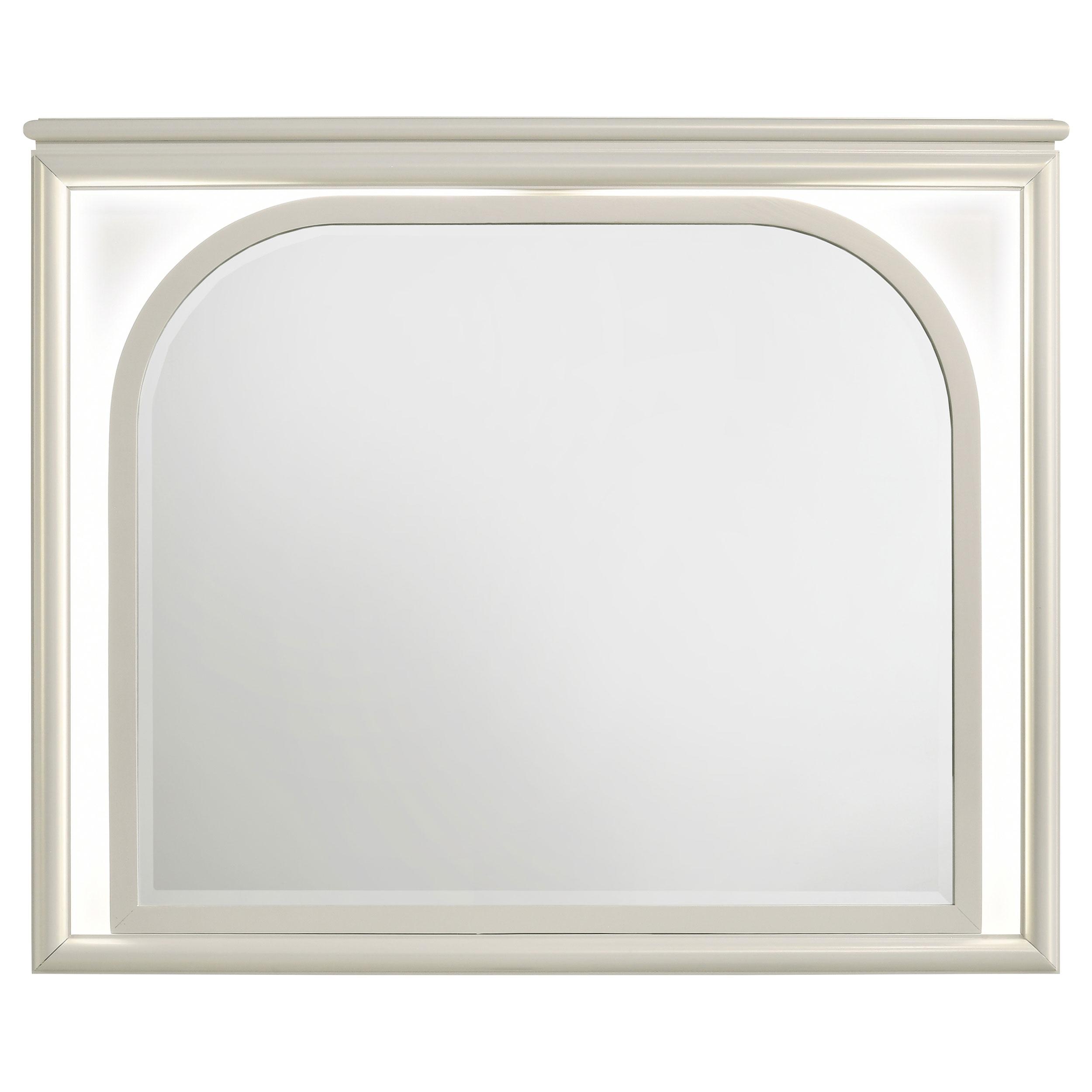 Coaster Furniture Olivia 224954 LED Dresser Mirror - Pearl White - Image 3