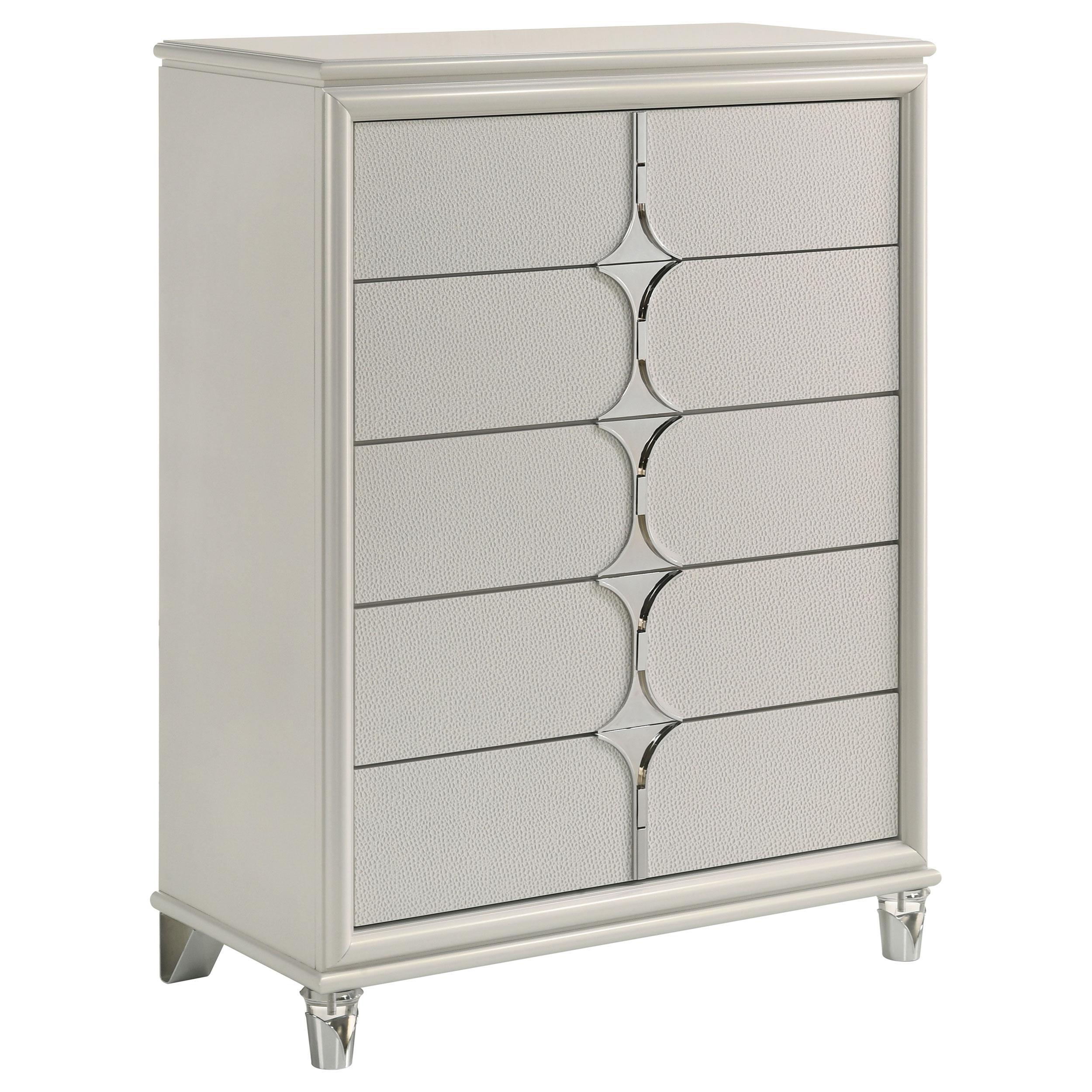 Coaster Furniture Olivia 224955 5-Drawer Bedroom Chest of Drawers - Pearl White - Image 1