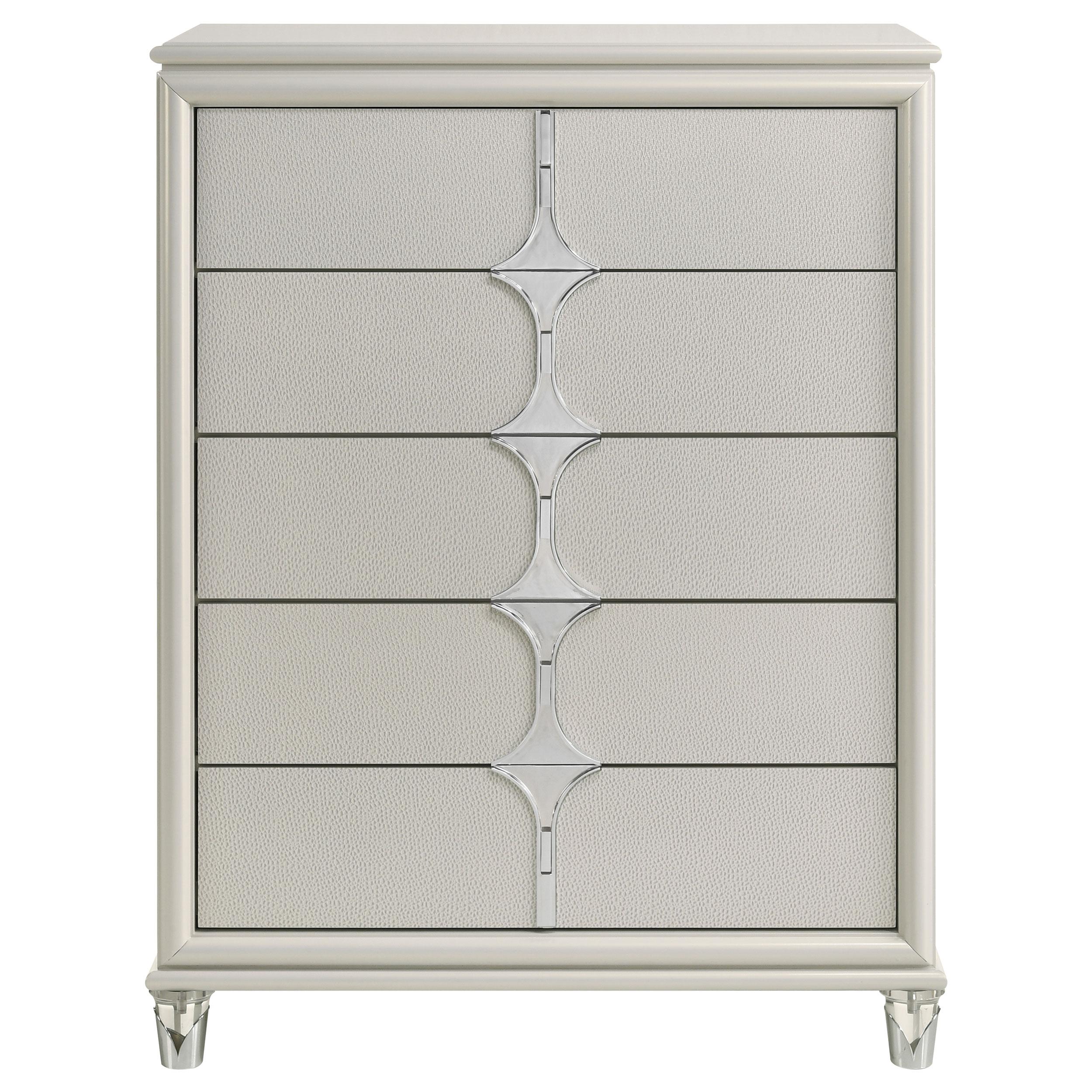 Coaster Furniture Olivia 224955 5-Drawer Bedroom Chest of Drawers - Pearl White - Image 3