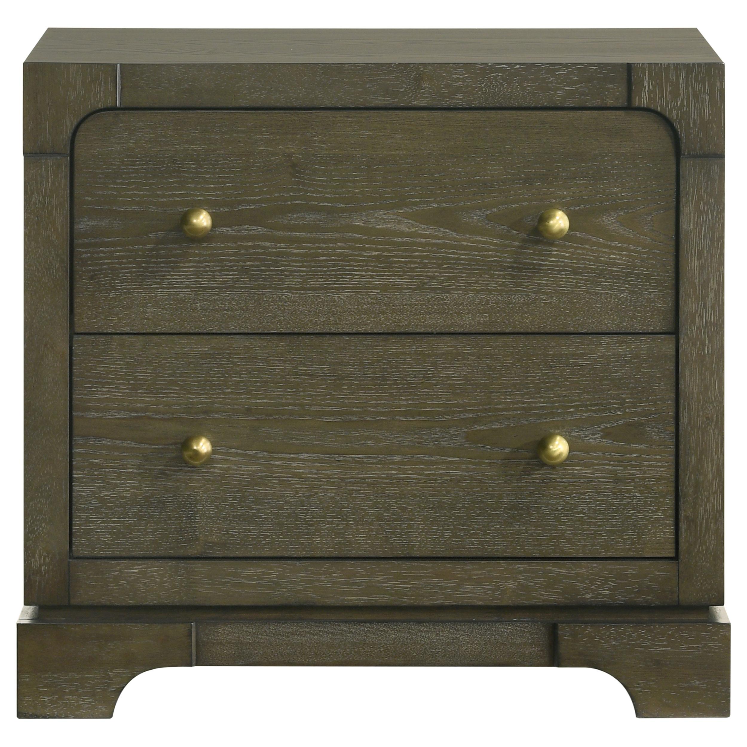 Coaster Furniture Gran Park 224932 2-Drawer Nightstand Bedside Table - Dark Cocoa - Image 3