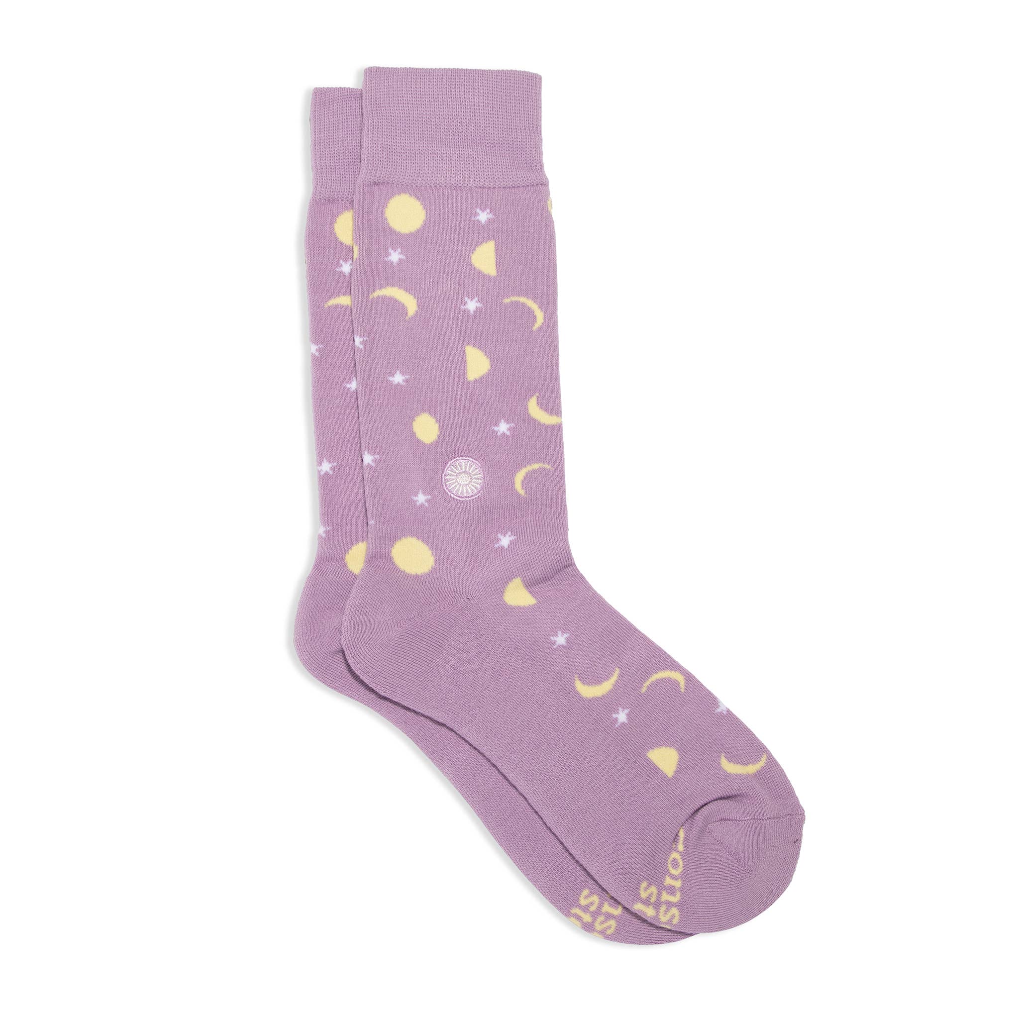 Socks that Support Mental Health (Purple Moons): Medium - Image 1