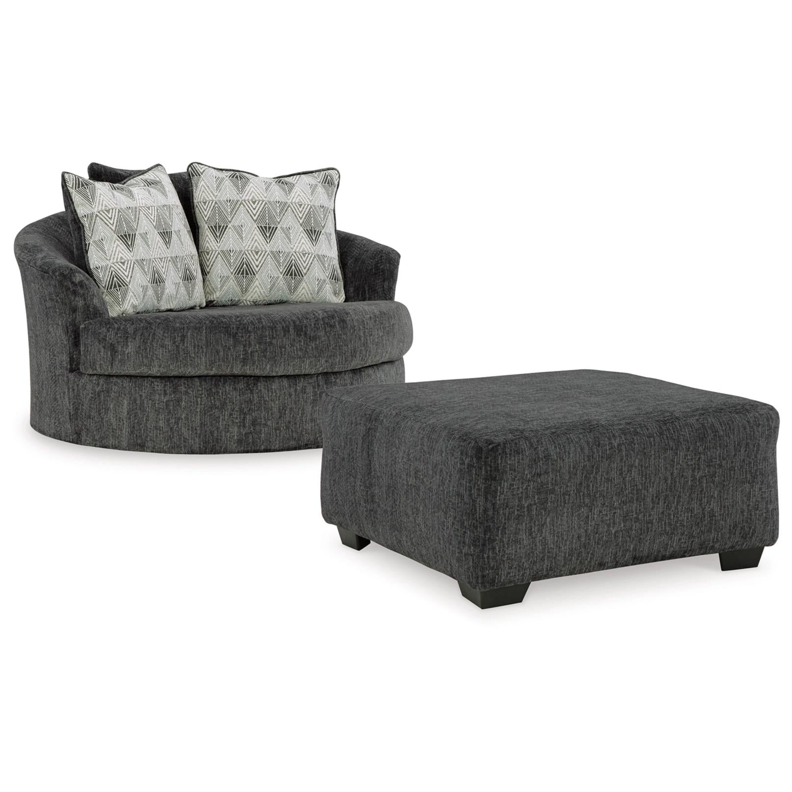 Signature Design by Ashley Biddeford 35504U1 Oversized Swivel Chair and Ottoman - Image 1