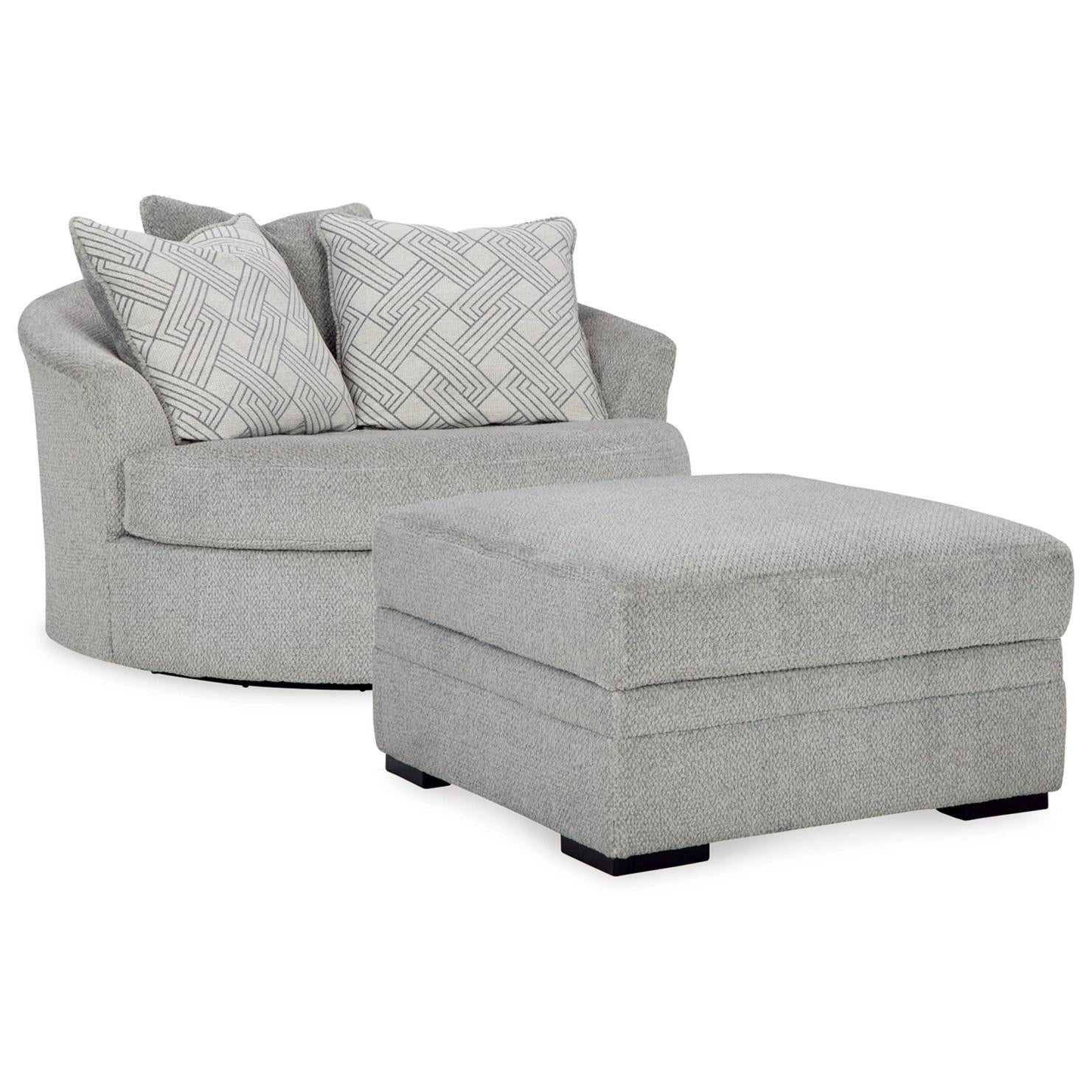 Signature Design by Ashley Casselbury 52906U1 Oversized Swivel Chair and Ottoman - Image 1