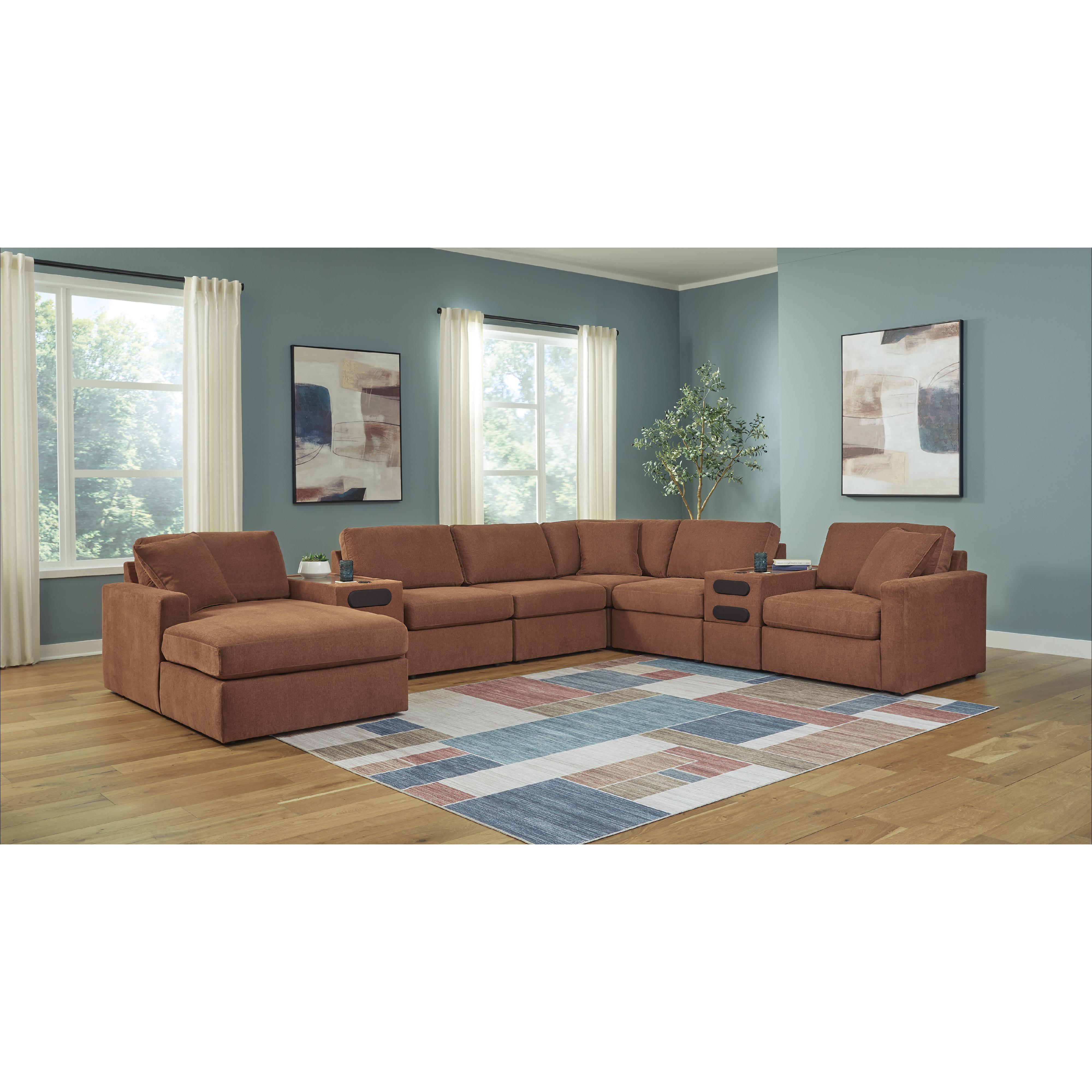 Signature Design by Ashley Modmax 92102S47 8 pc Sectional with Chaise and Audio Consoles - Image 2