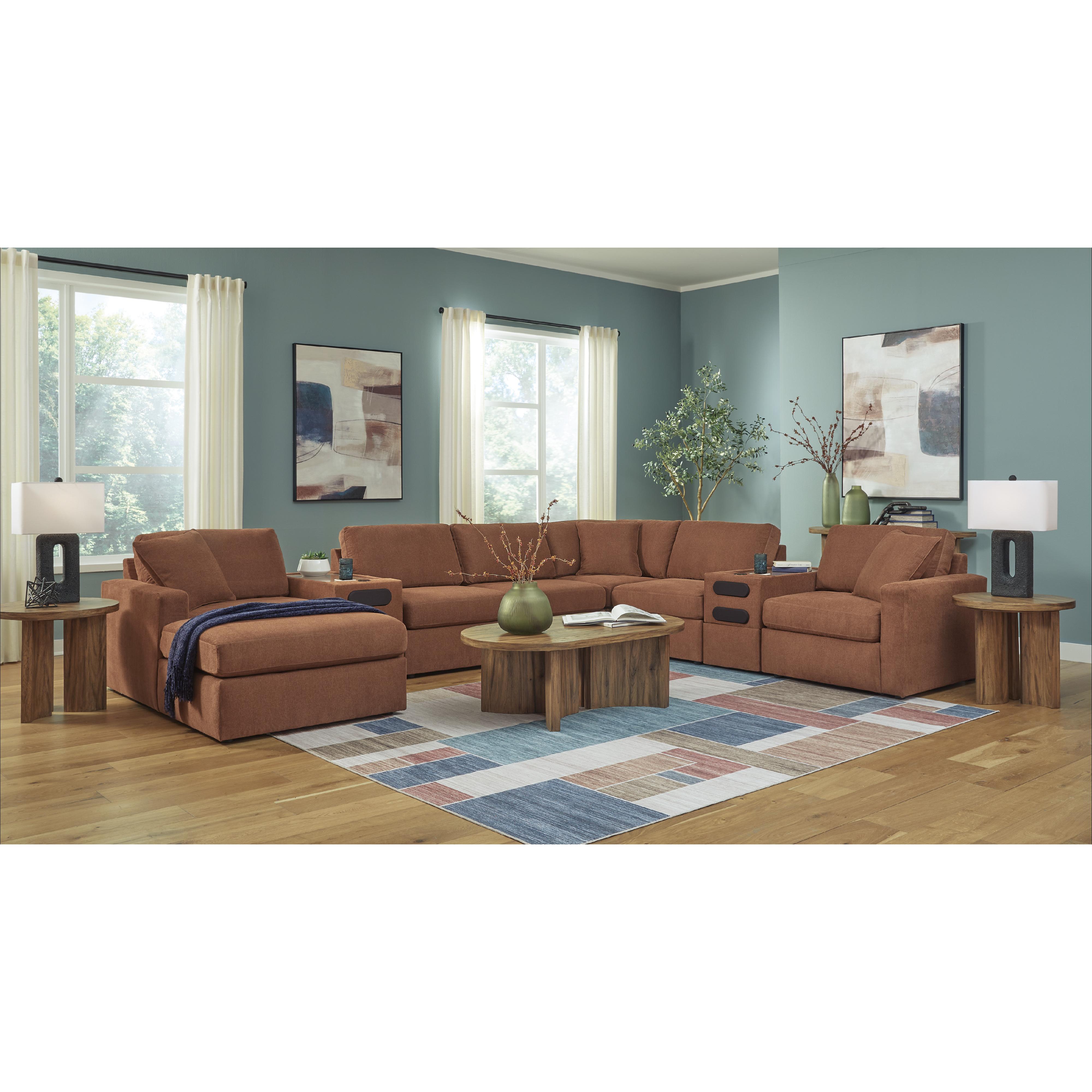 Signature Design by Ashley Modmax 92102S47 8 pc Sectional with Chaise and Audio Consoles - Image 3
