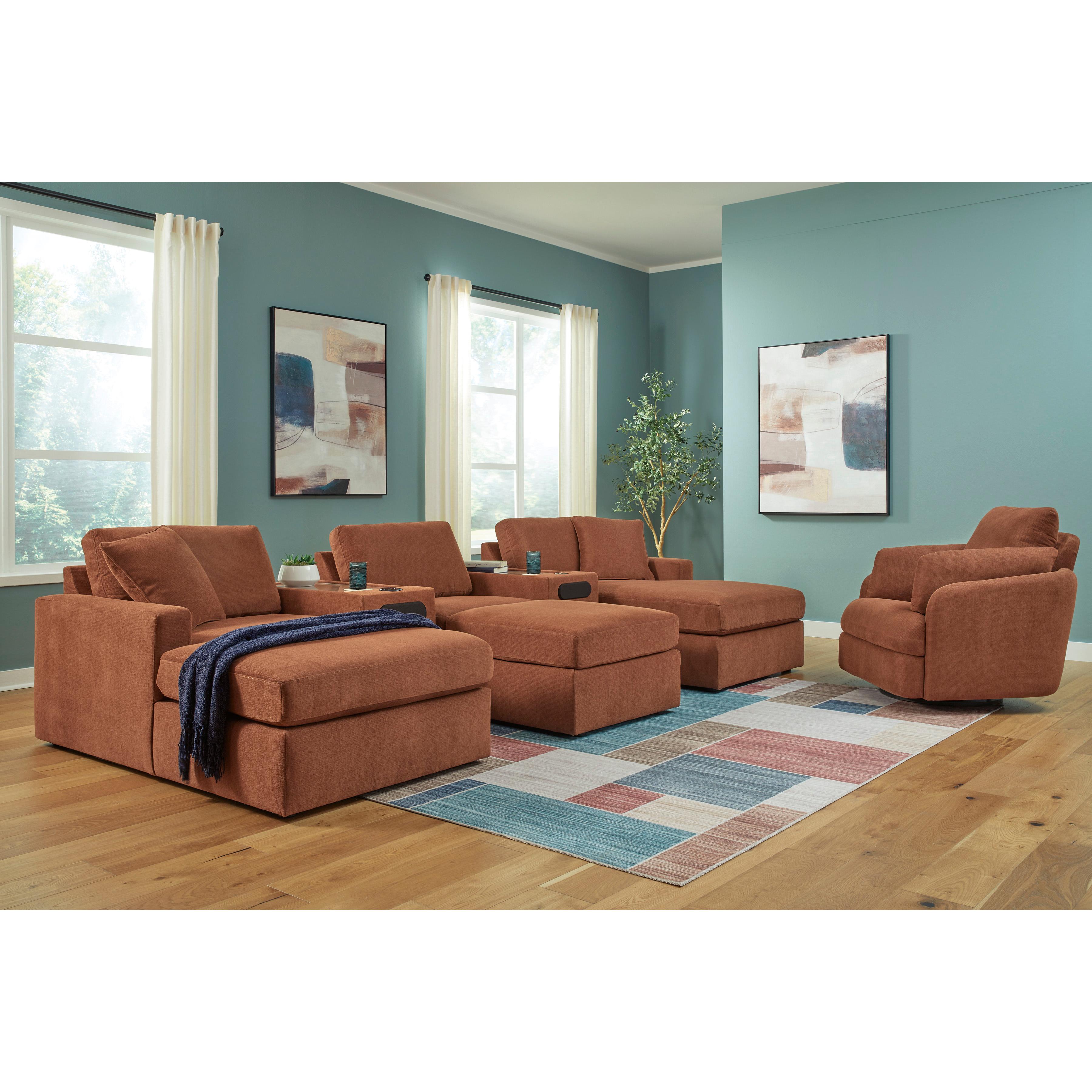 Signature Design by Ashley Modmax 92102S49 5 pc Double Chaise with Audio Consoles - Image 3
