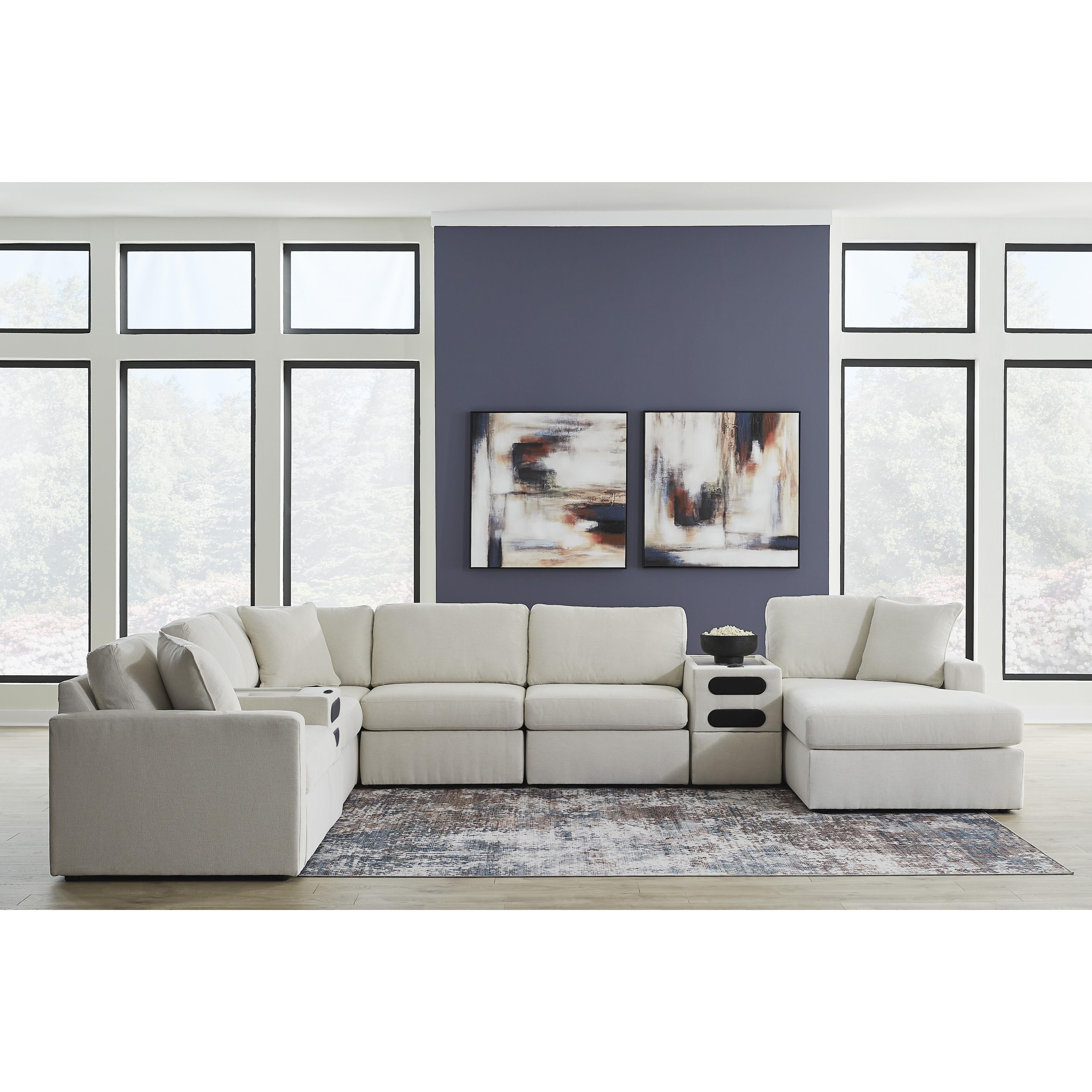 Signature Design by Ashley Modmax 92103S48 8 pc Sectional with Chaise and Audio Consoles - Image 2