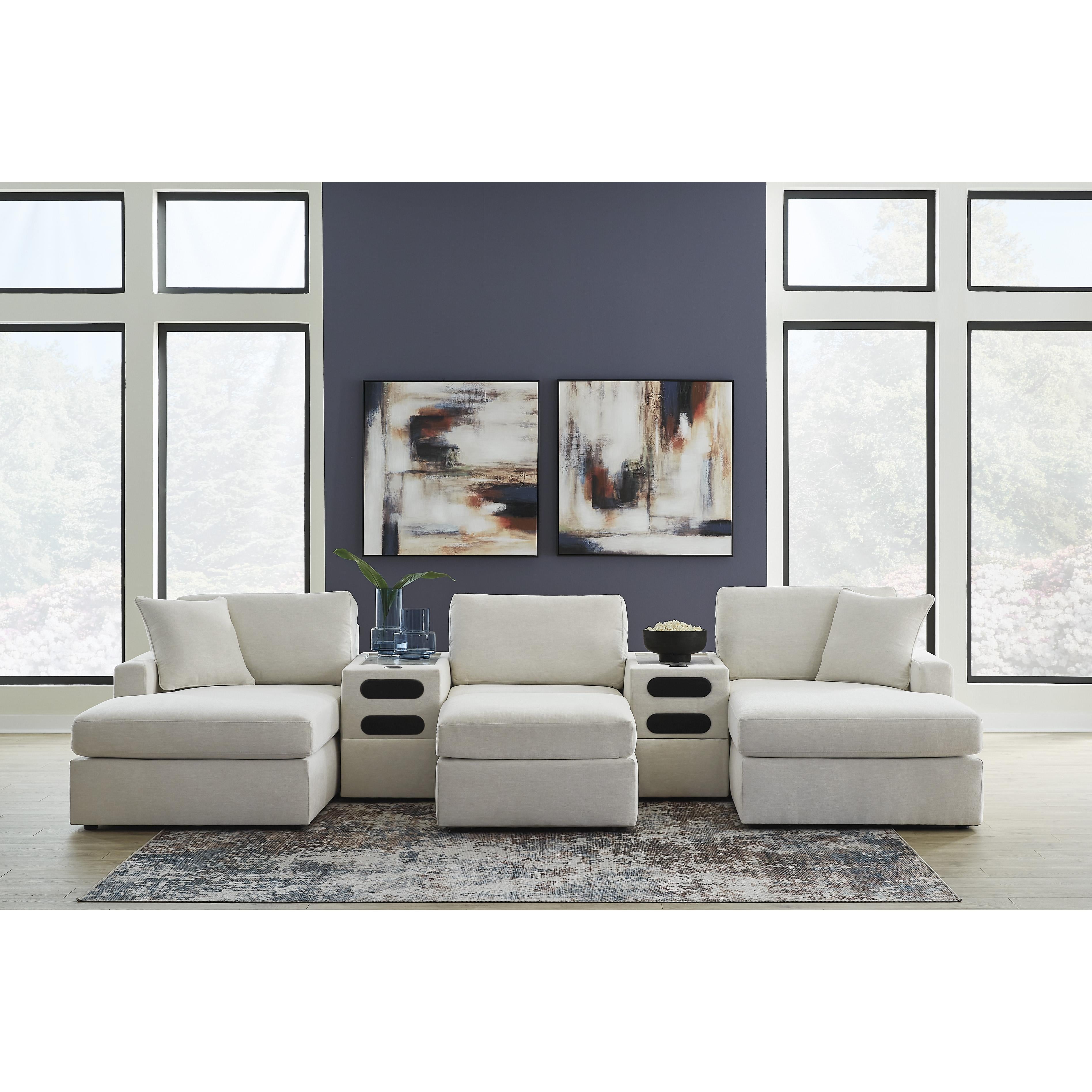 Signature Design by Ashley Modmax 92103S49 5 pc Double Chaise with Audio Consoles - Image 3