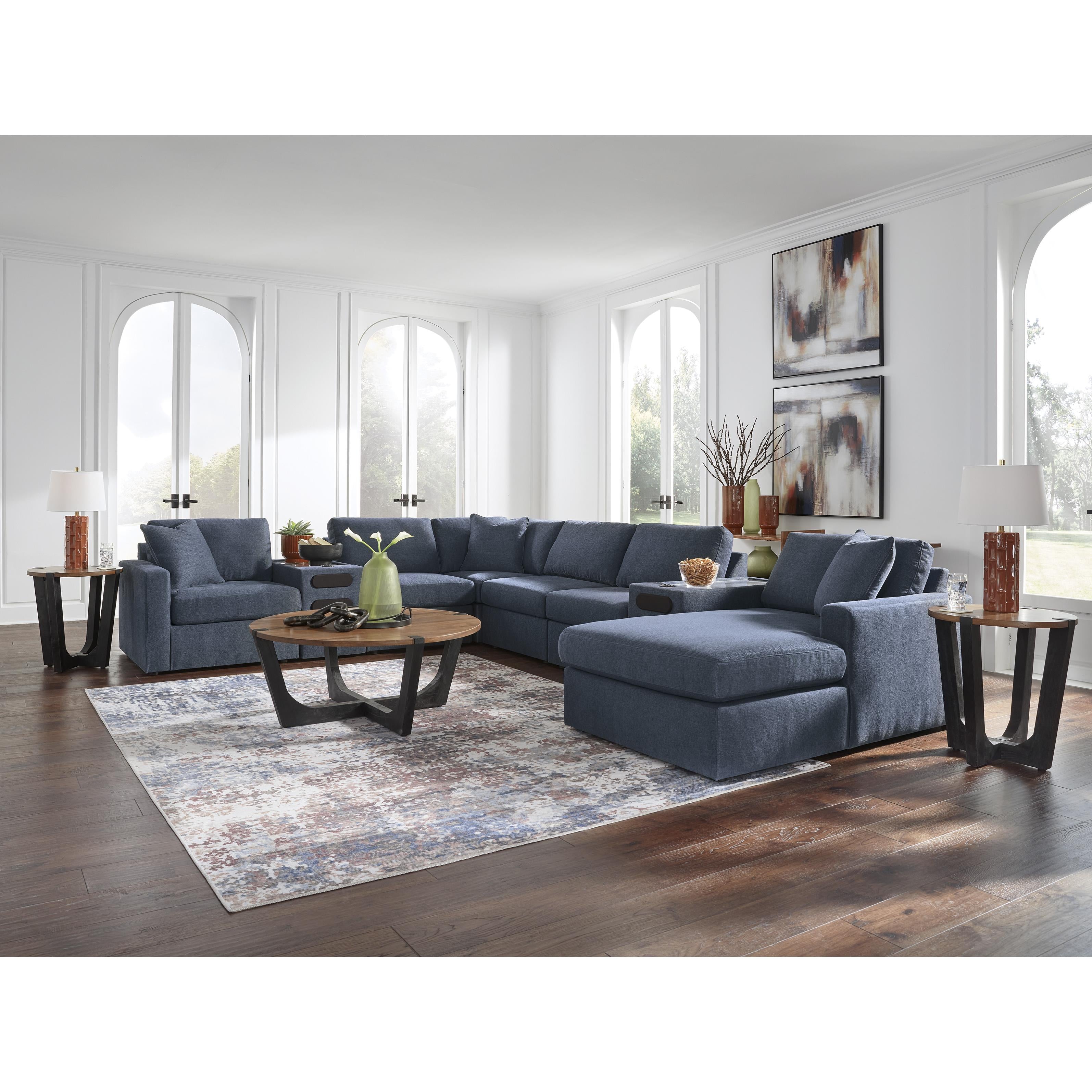 Signature Design by Ashley Modmax 92121S48 8 pc Sectional with Chaise and Audio Consoles - Image 3