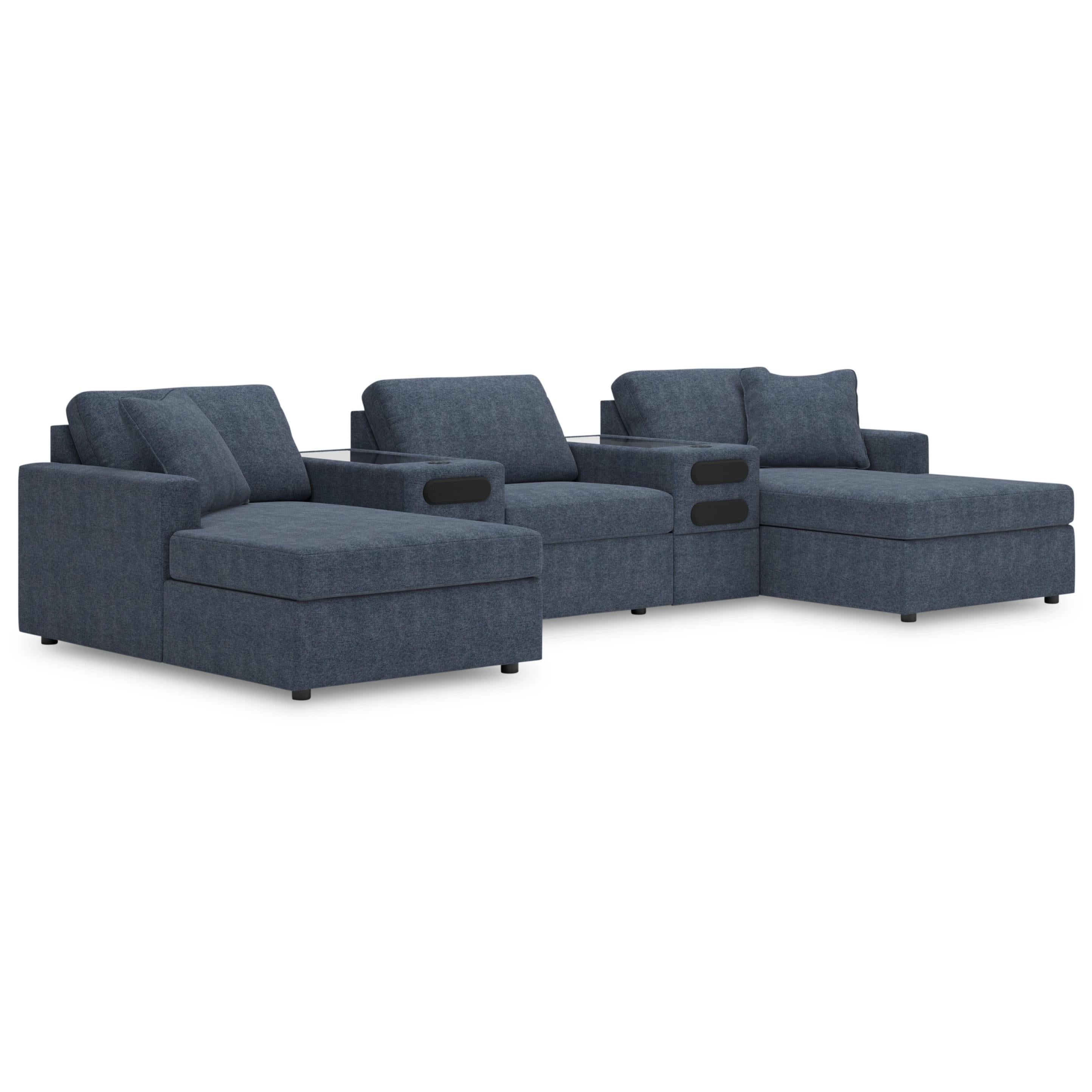 Signature Design by Ashley Modmax 92121S49 5 pc Double Chaise with Audio Consoles