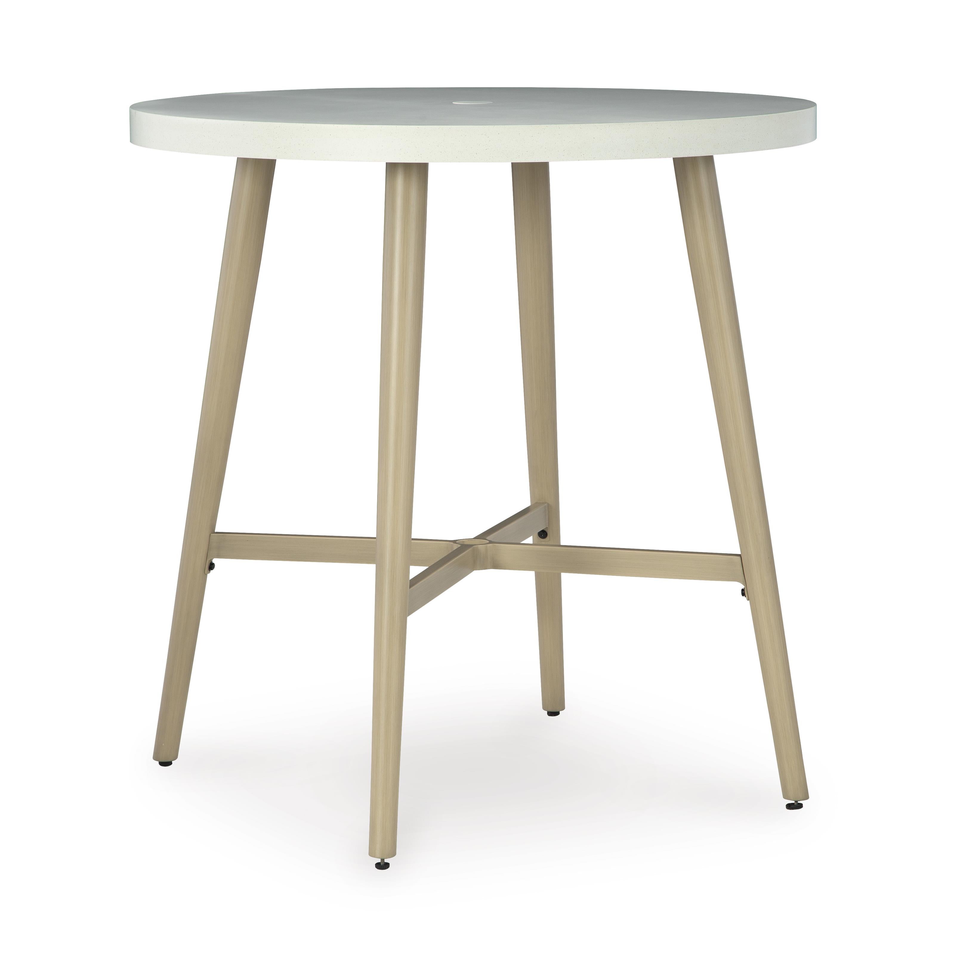 Signature Design by Ashley Seton Creek P798-613 Round Bar Table with Umbrella Option - Image 1